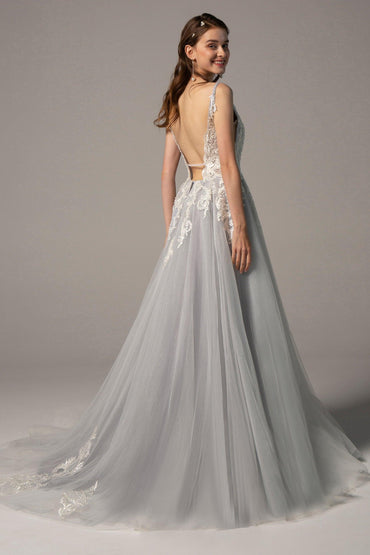 A-Line Court Train Tulle Wedding Dress CW2237