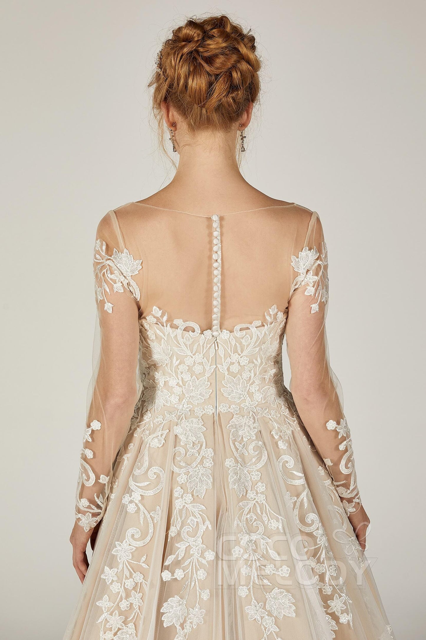 A-Line Court Train Tulle Wedding Dress CW2299 - COCOMELODY