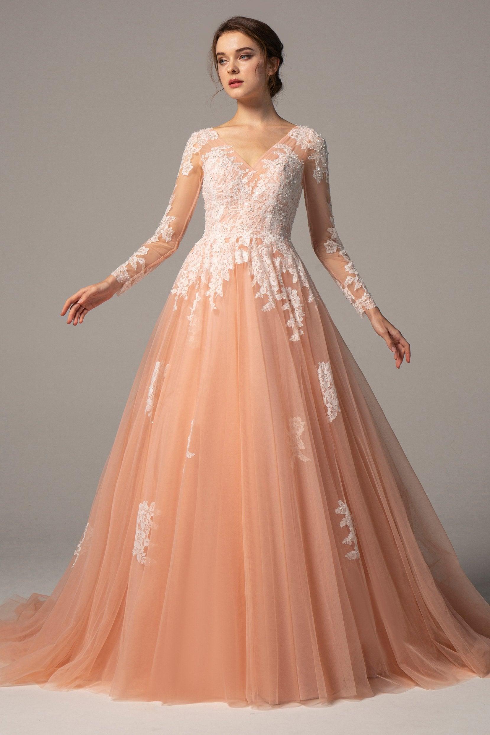 A-Line Court Train Tulle Wedding Dress CW2337 - COCOMELODY