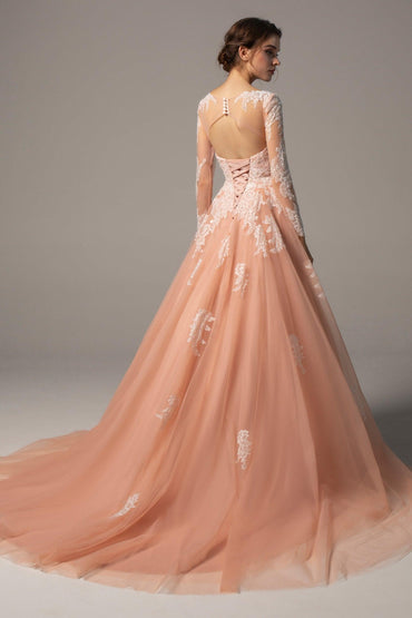 A-Line Court Train Tulle Wedding Dress CW2337 - COCOMELODY