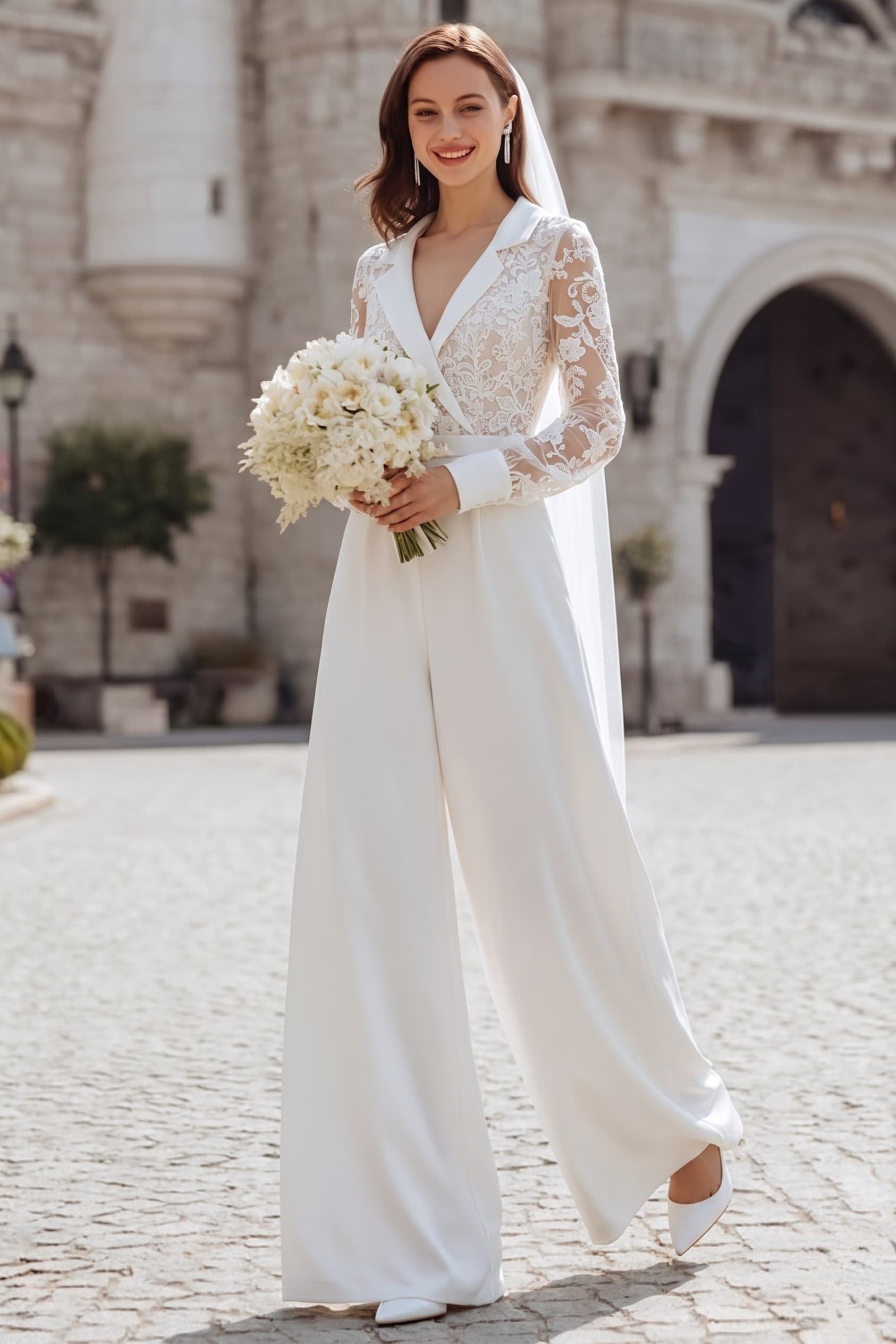 V-Neck Long Sleeve Wedding Jumpsuit with Pockets Wide Leg Reception Bridal Suit COCOMELODY CW2351, 25 Days / As Picture:Ivory/Light Champagne / US8- V-Neck Long Sleeve Wedding Jumpsuit with Pockets Wide Leg Reception Bridal Suit COCOMELODY CW2351, 25 Days / As Picture:Ivory/Light Champagne / US8-