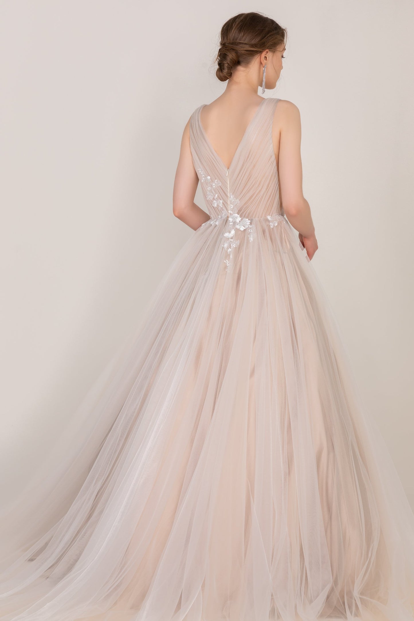 A-Line Court Train Tulle Wedding Dress CW2421