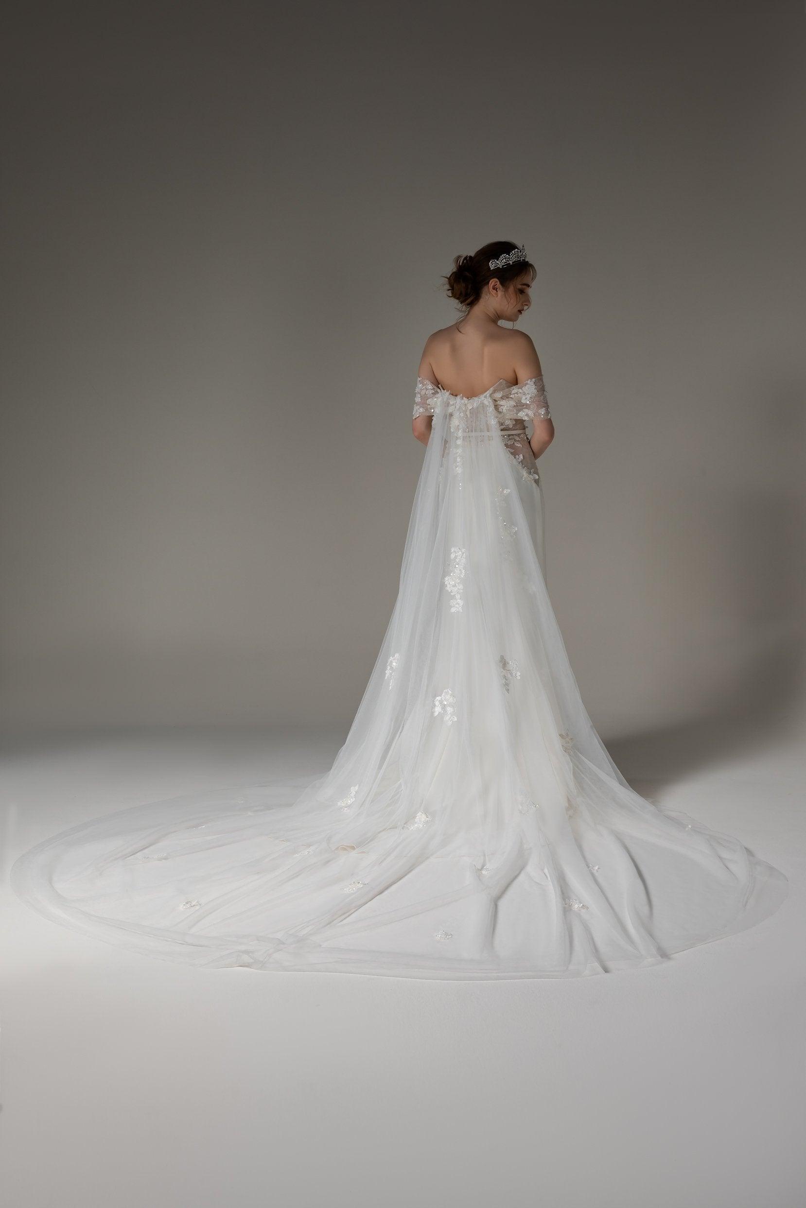 Trumpet-Mermaid Chapel Train Elastic Cloth Wedding Dress CW2491 - COCOMELODY