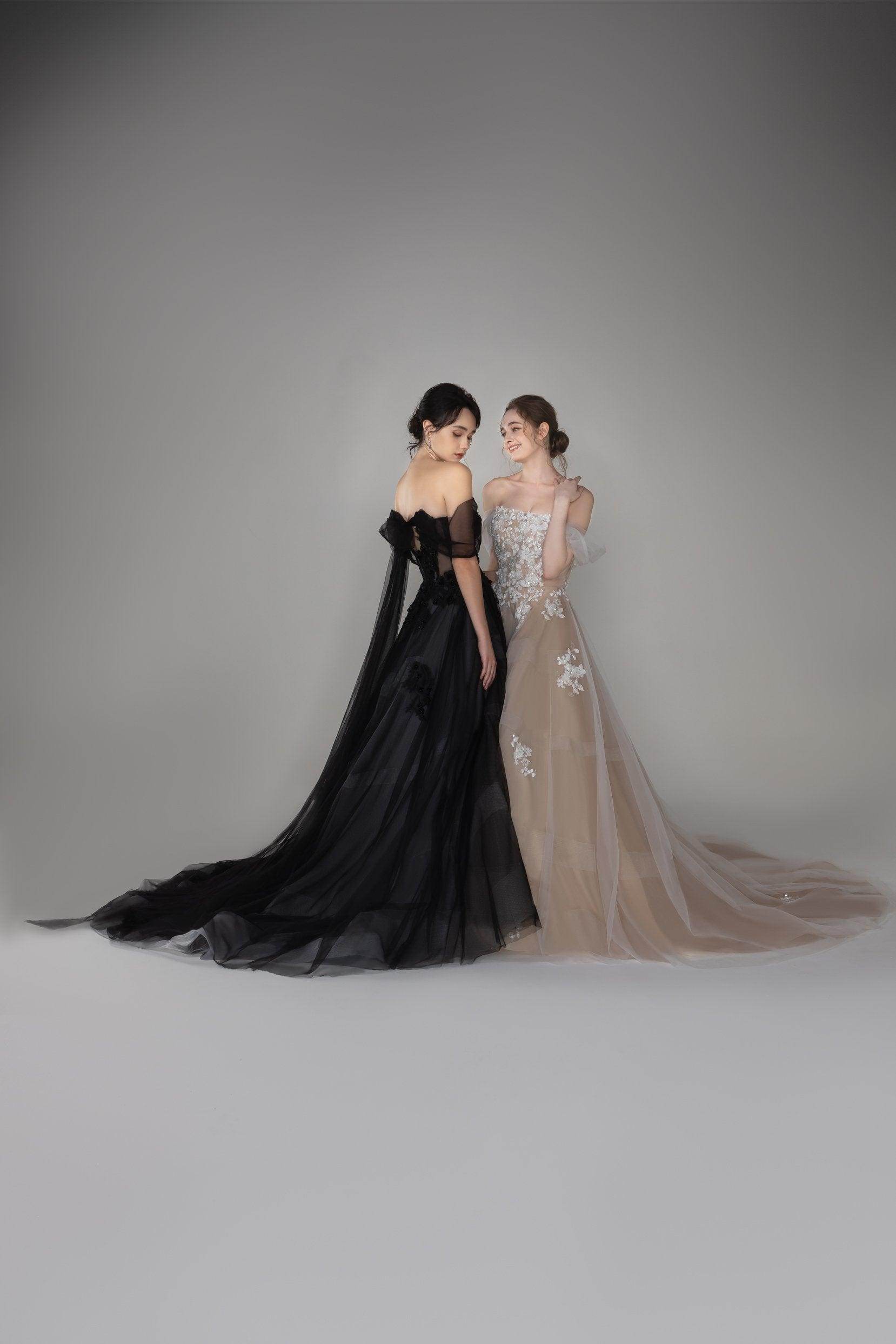 A-Line Court Train Tulle Wedding Dress CW2502 - COCOMELODY