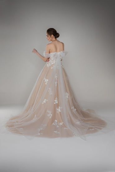 A-Line Court Train Tulle Wedding Dress CW2503