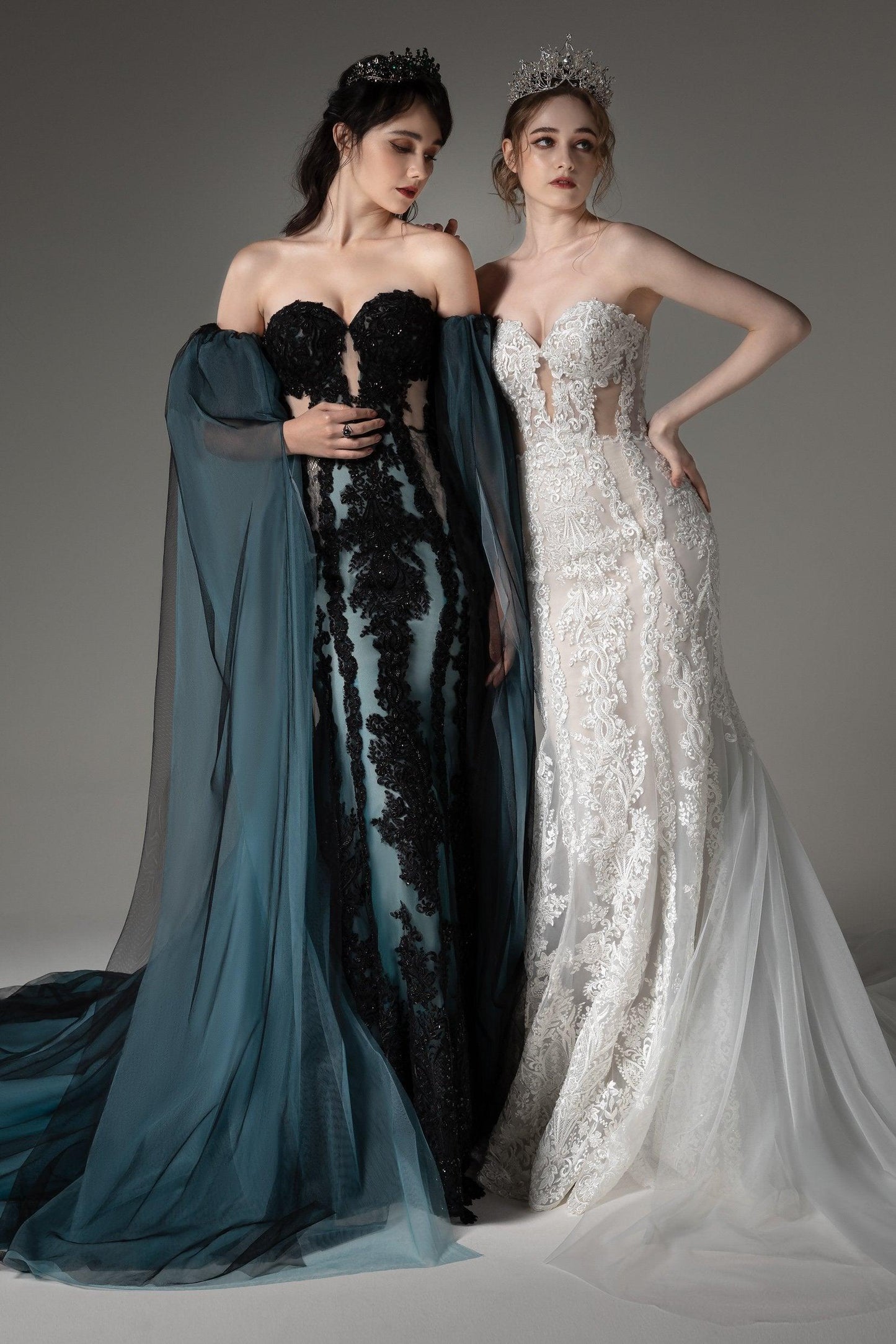 Trumpet-Mermaid Cathedral Train Tulle Wedding Dress CW2504 - COCOMELODY