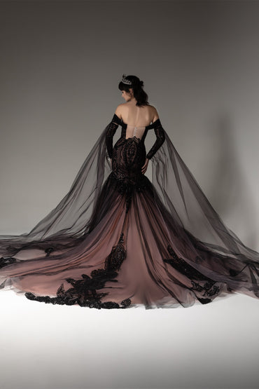 Trumpet-Mermaid Chapel Train Sequined Lace Wedding Dress CW2508