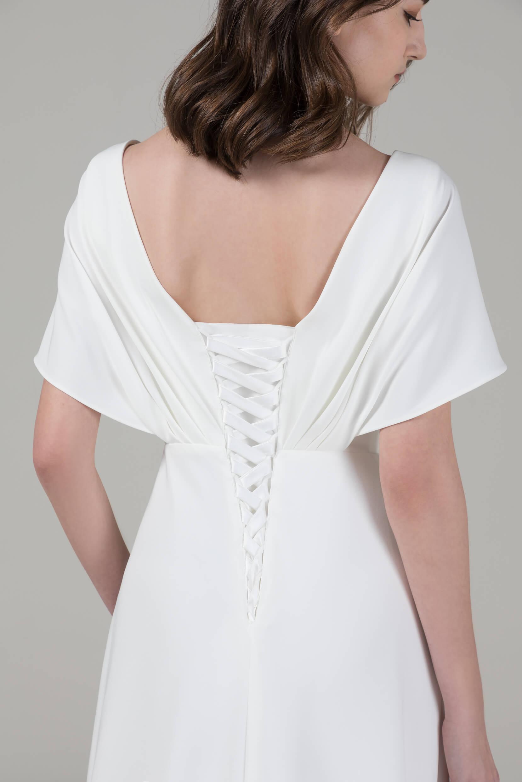 A-Line Court Train Elastic Cloth Wedding Dress CW2564 - COCOMELODY