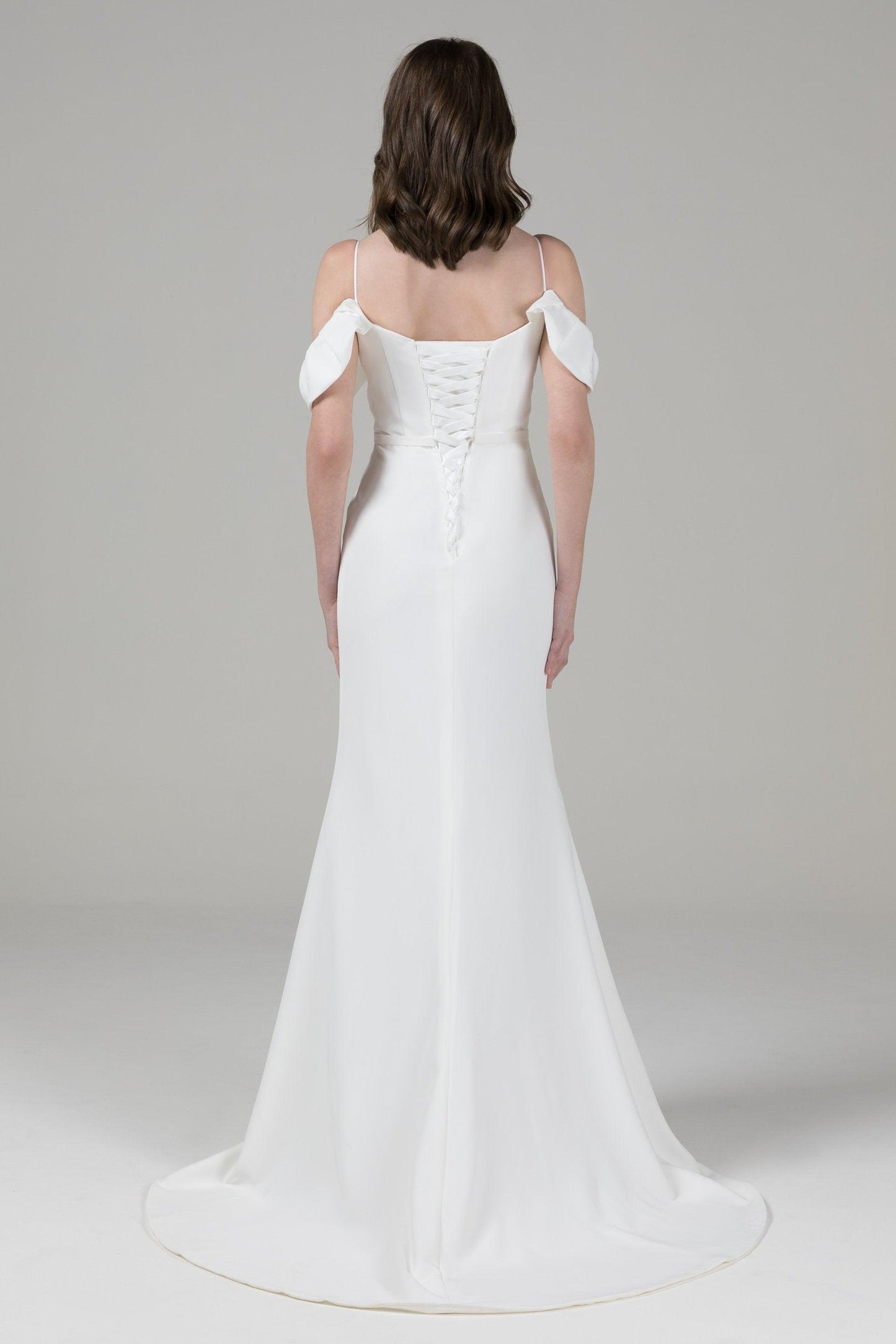 Mermaid High-Low Elastic Cloth Wedding Dress CW2572 - COCOMELODY