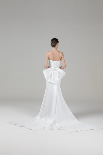 Trumpet Court Train Elastic Cloth Wedding Dress CW2573