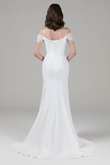 Mermaid Court Train Elastic Cloth Wedding Dress CW2574