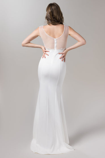 Mermaid Floor Length Elastic Knitted Fabric Wedding Dress CW2613