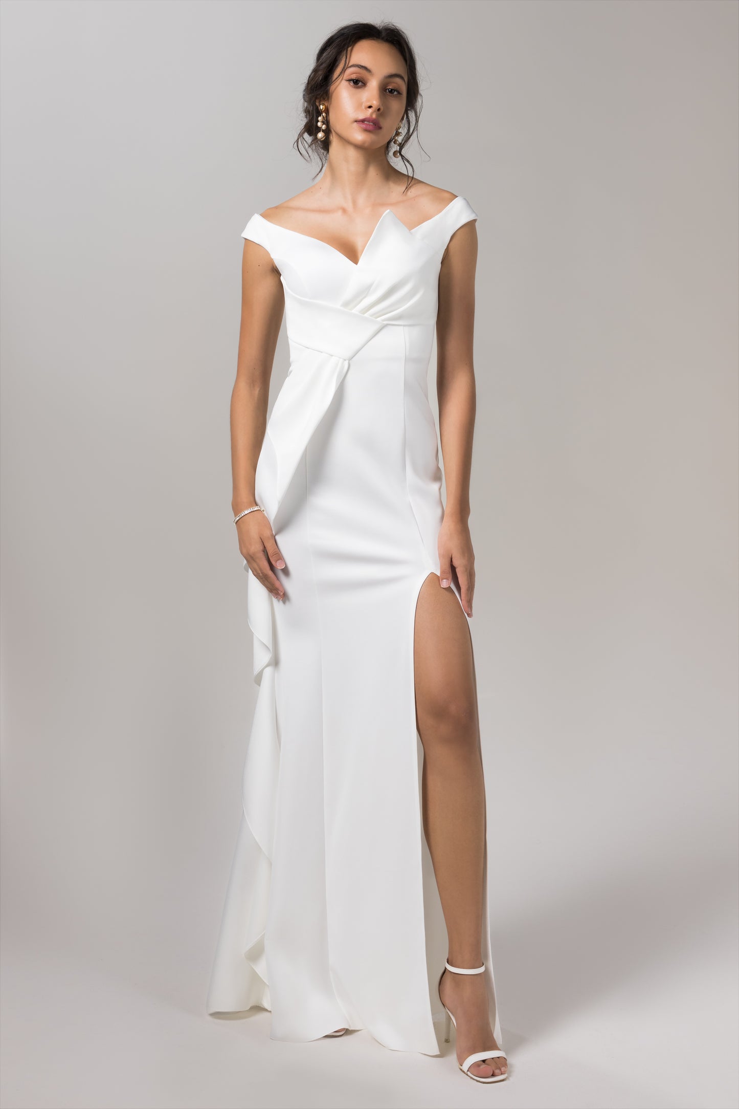 Mermaid Floor Length Elastic Knitted Fabric Wedding Dress CW2615