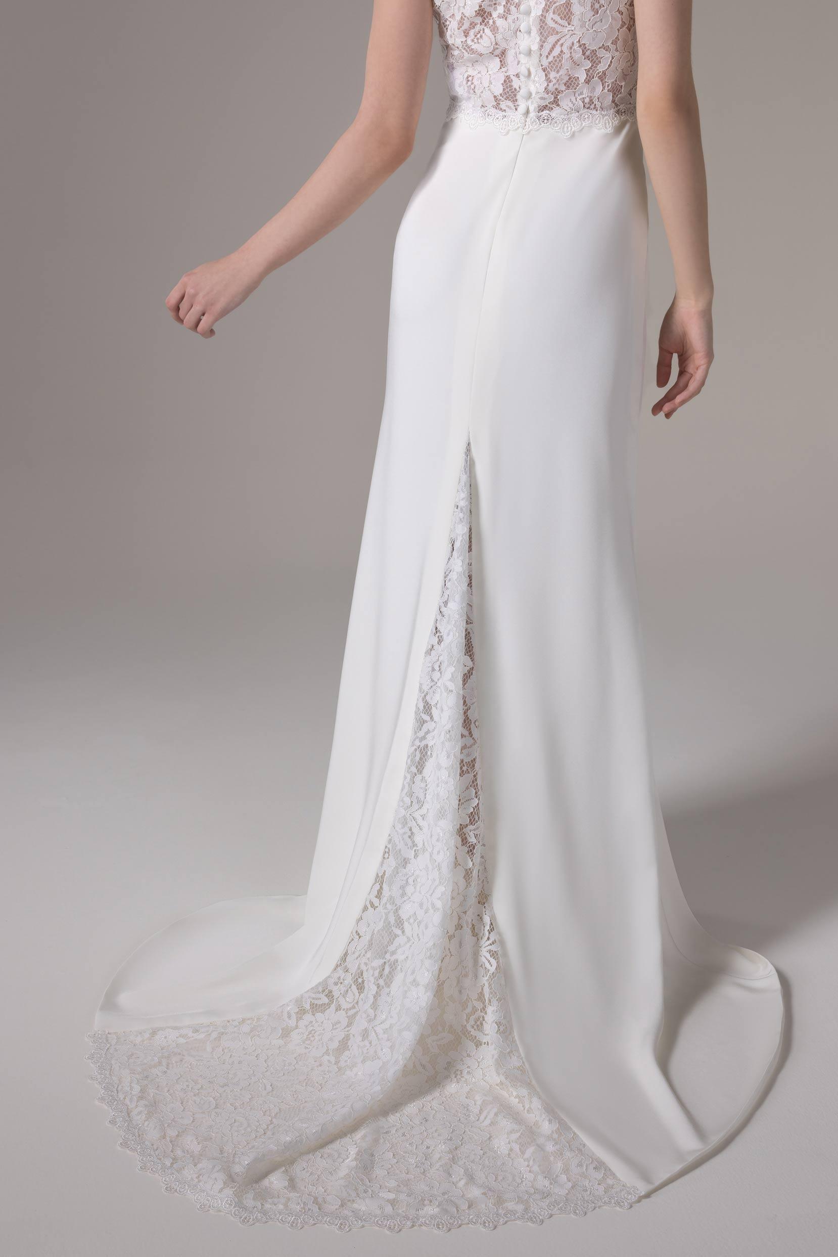 Trumpet Sweep-Brush Train Elastic Cloth Wedding Dress CW2658 - COCOMELODY