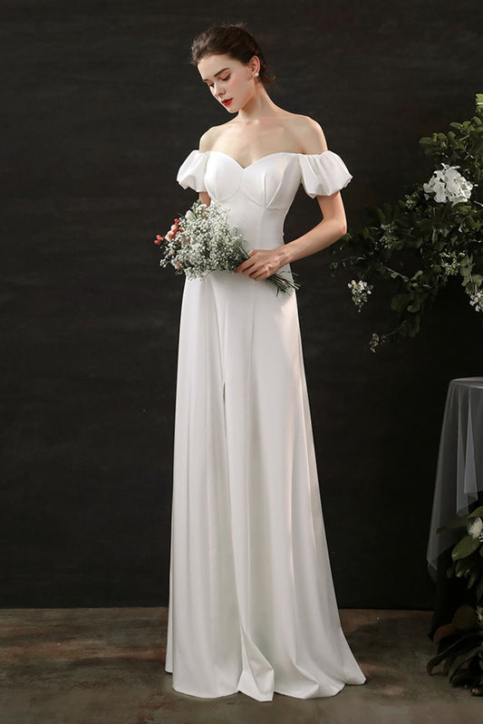 Sheath Floor Length Elastic Cloth Wedding Dress CW2690