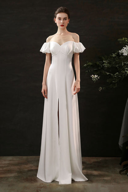 Sheath Floor Length Elastic Cloth Wedding Dress CW2690