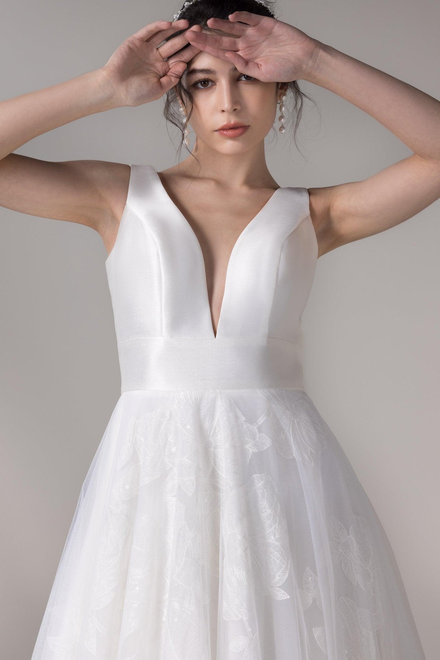 A-Line Court Train Mikado Wedding Dress CW2789 - COCOMELODY