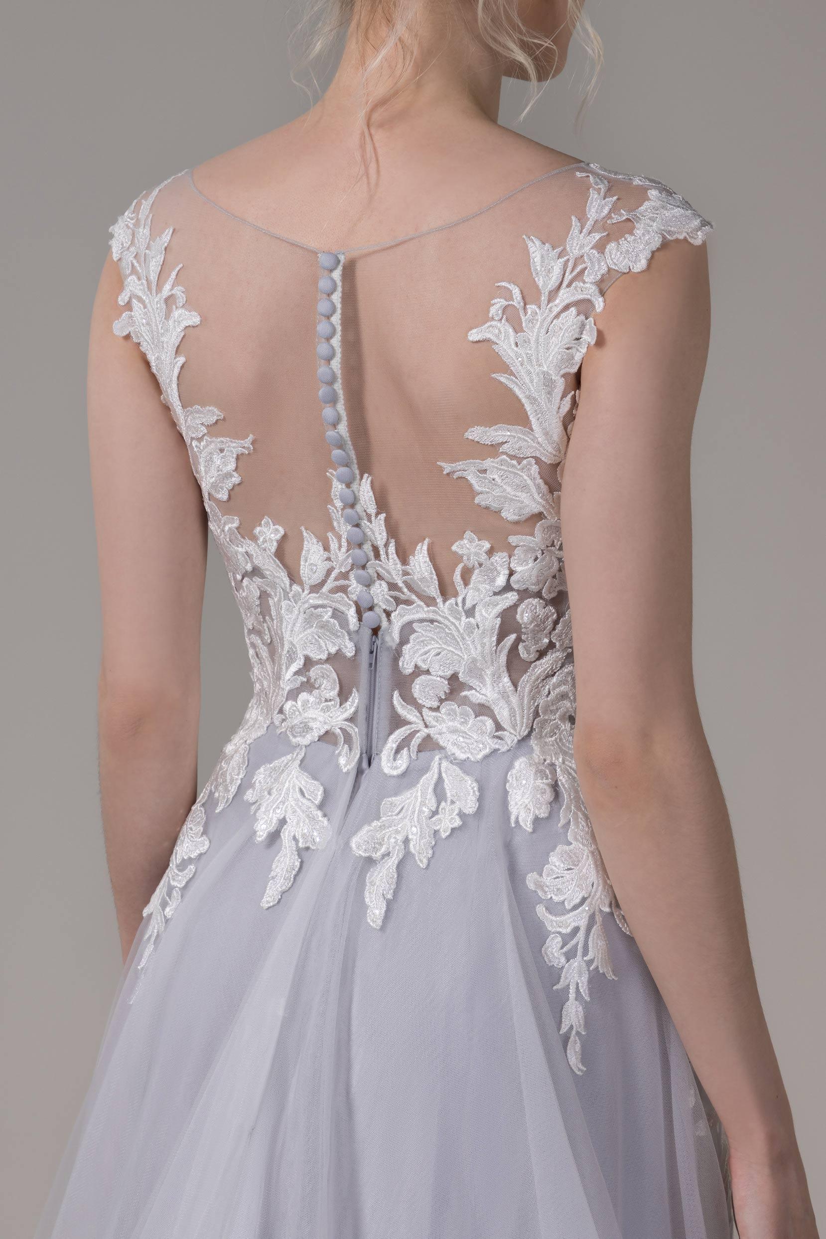 A-Line Court Train Lace Tulle Wedding Dress CW2811 - COCOMELODY
