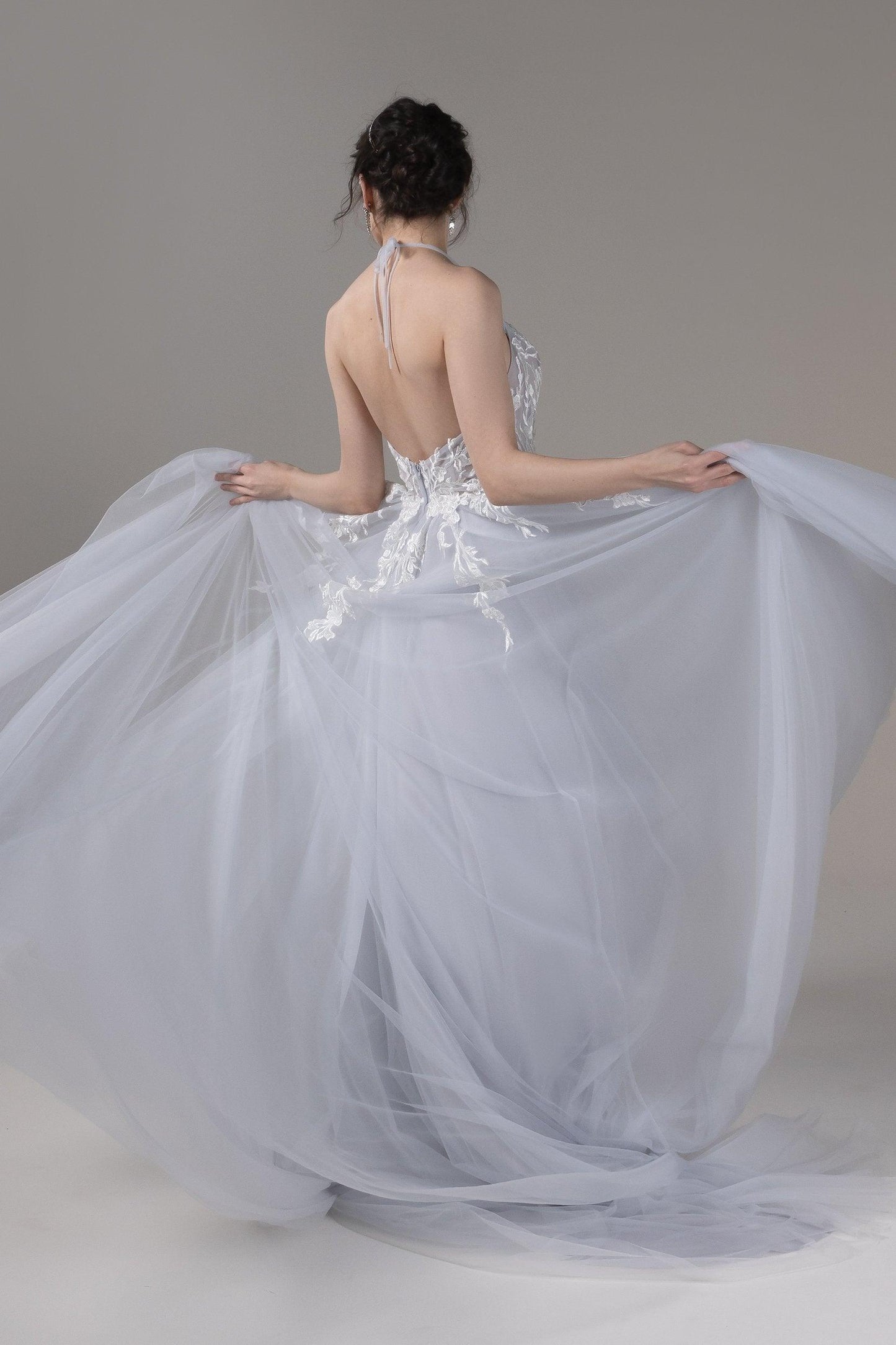 A-Line Court Train Lace Tulle Wedding Dress CW2814 - COCOMELODY