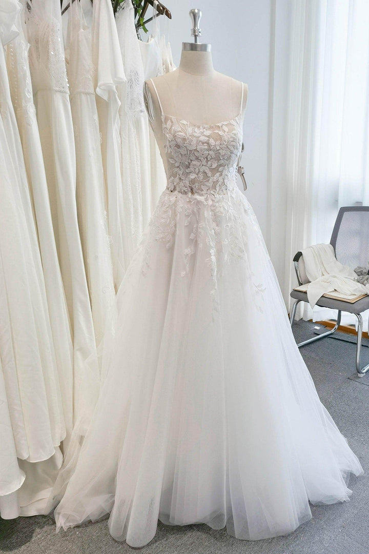 V-neck Empire Floor-length Gown with Lace Pleating Regency