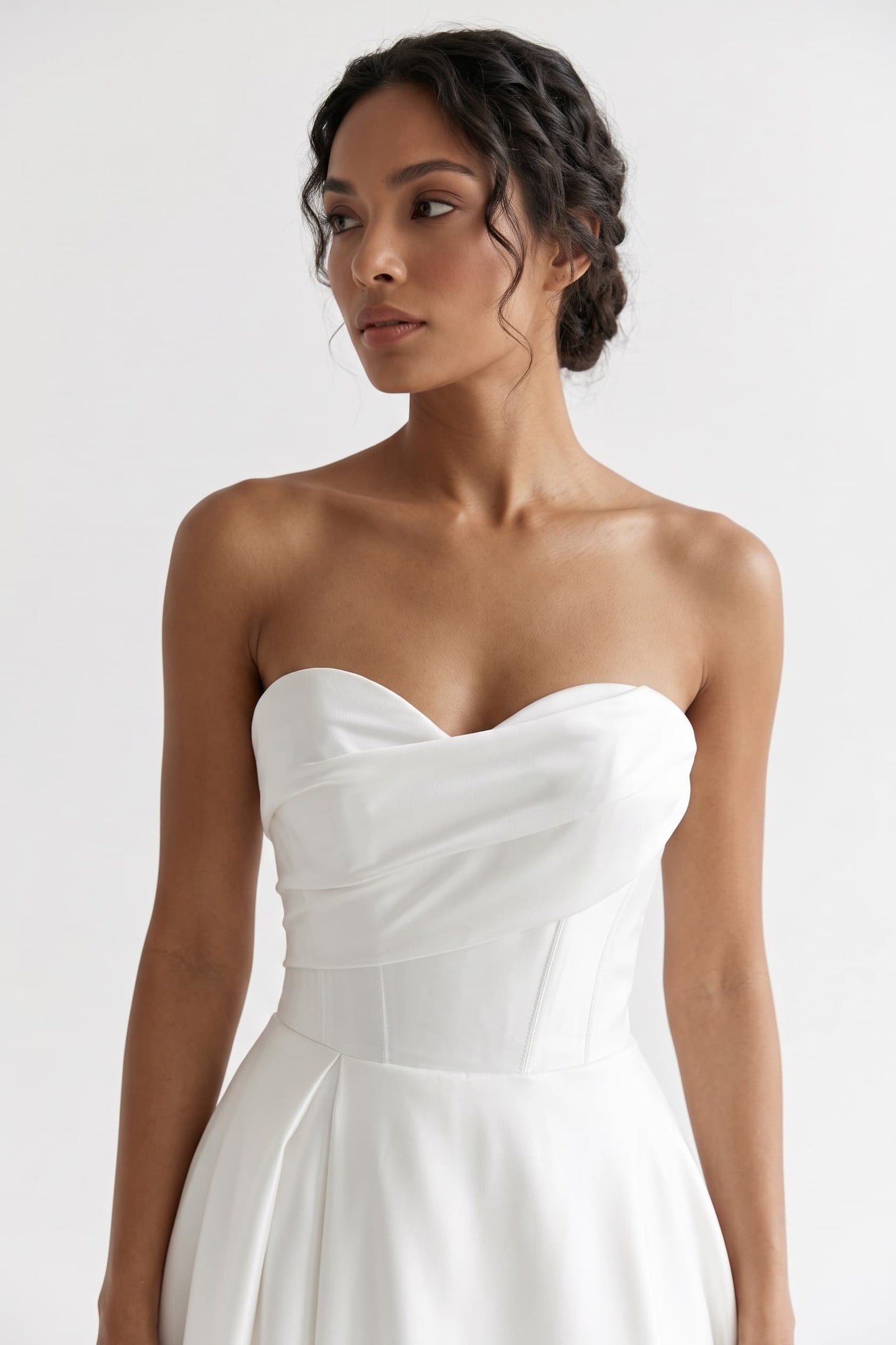 A-Line Court Train Mikado Wedding Dress CW3124 - 35 Days / Ivory / US0-UK2-EUR30 - COCOMELODY