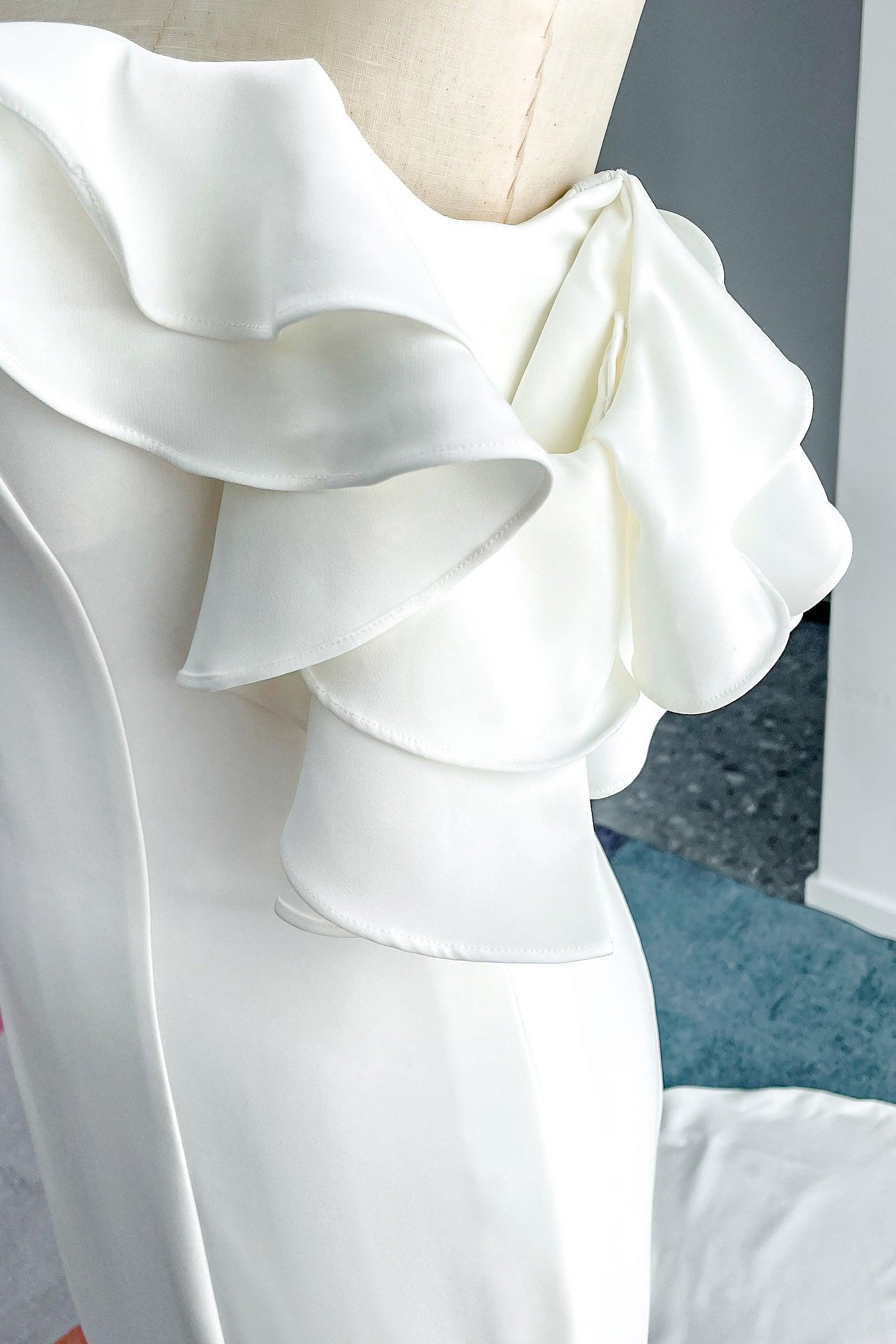 Trumpet-Mermaid Court Train Stretch Satin Wedding Dress CW3130 - COCOMELODY