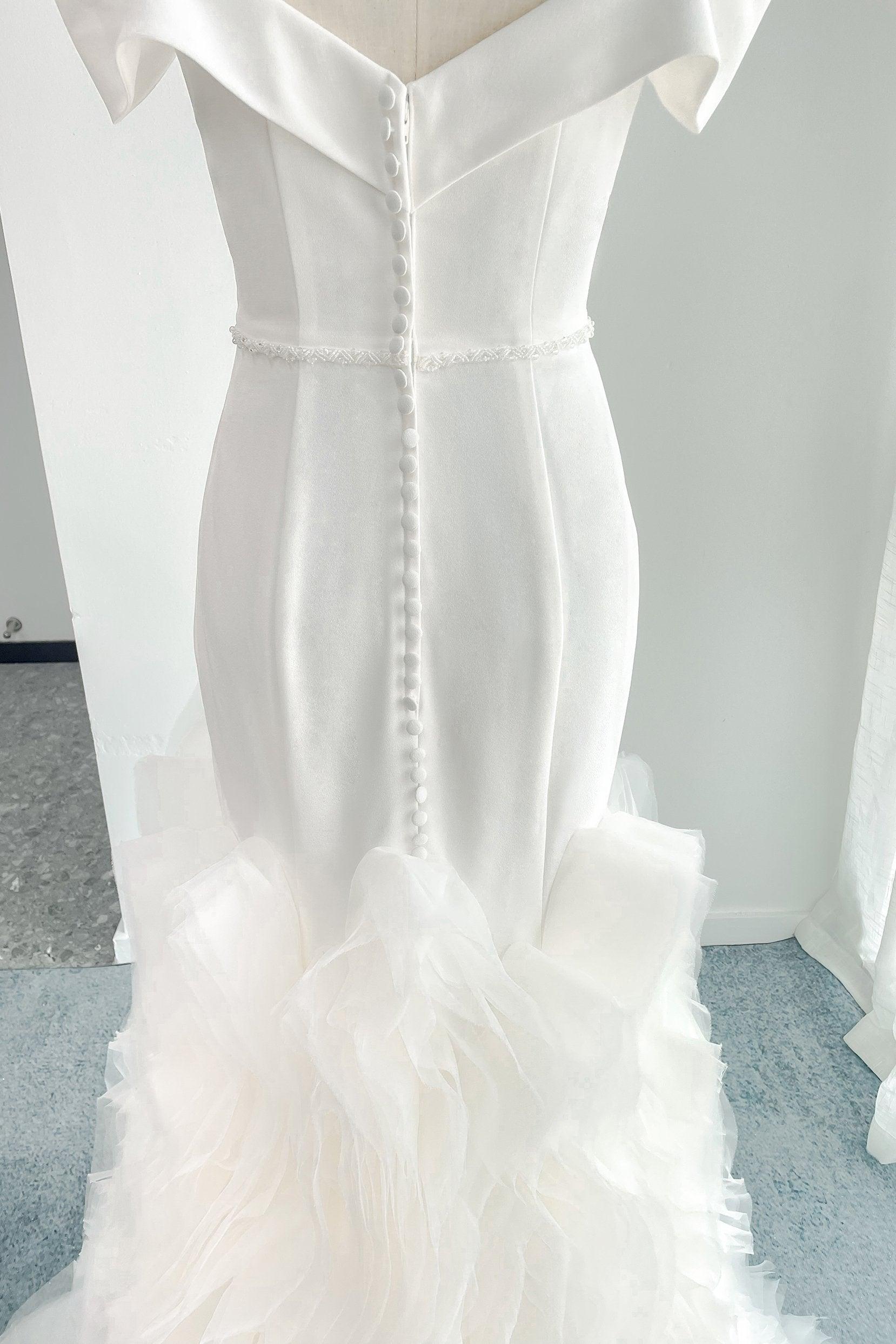 Trumpet-Mermaid Court Train Stretch Satin Wedding Dress CW3159 - COCOMELODY