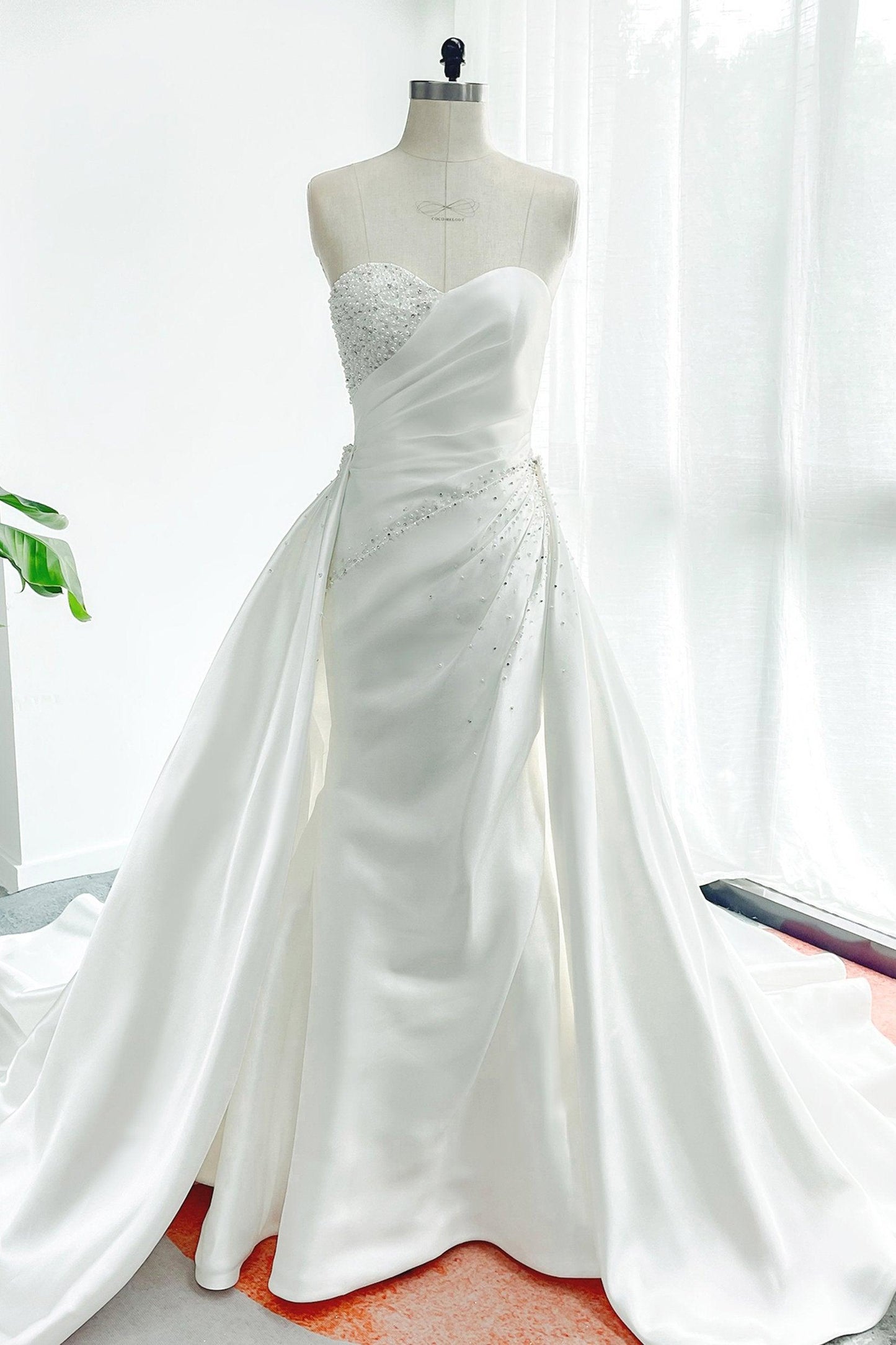 A-Line Court Train Mikado Wedding Dress CW3164