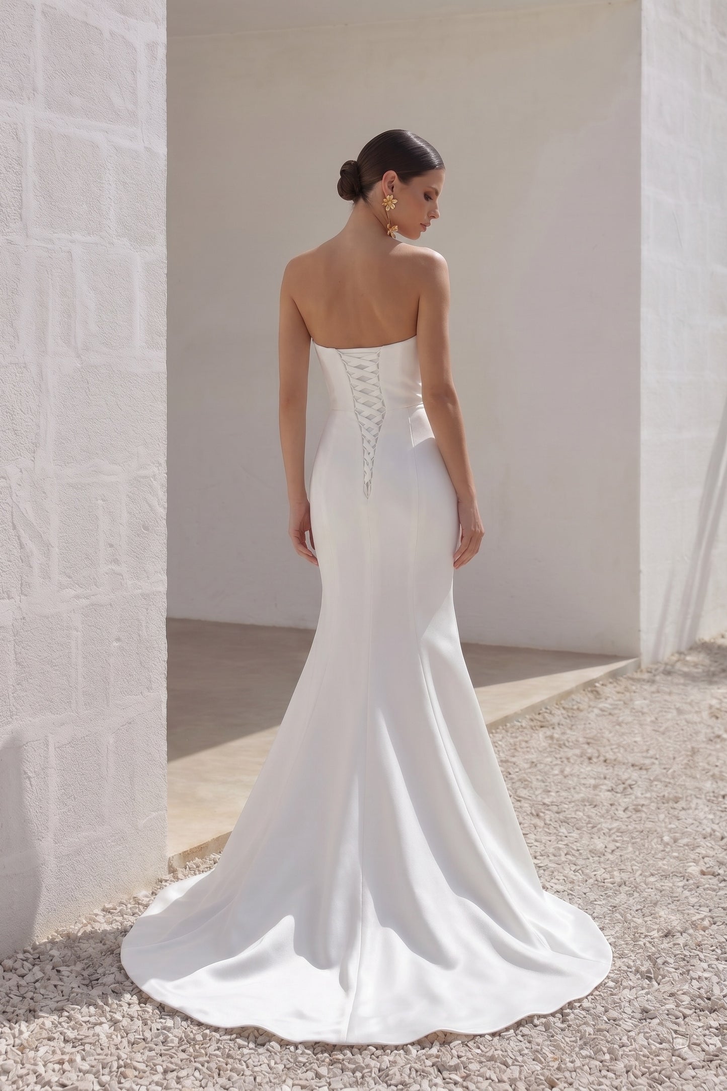 A-Line Court Train Mikado Wedding Dress CW3164