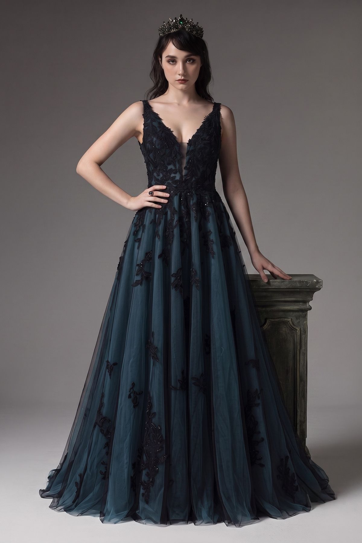 A-Line Court Train Tulle Wedding Dress CW3222