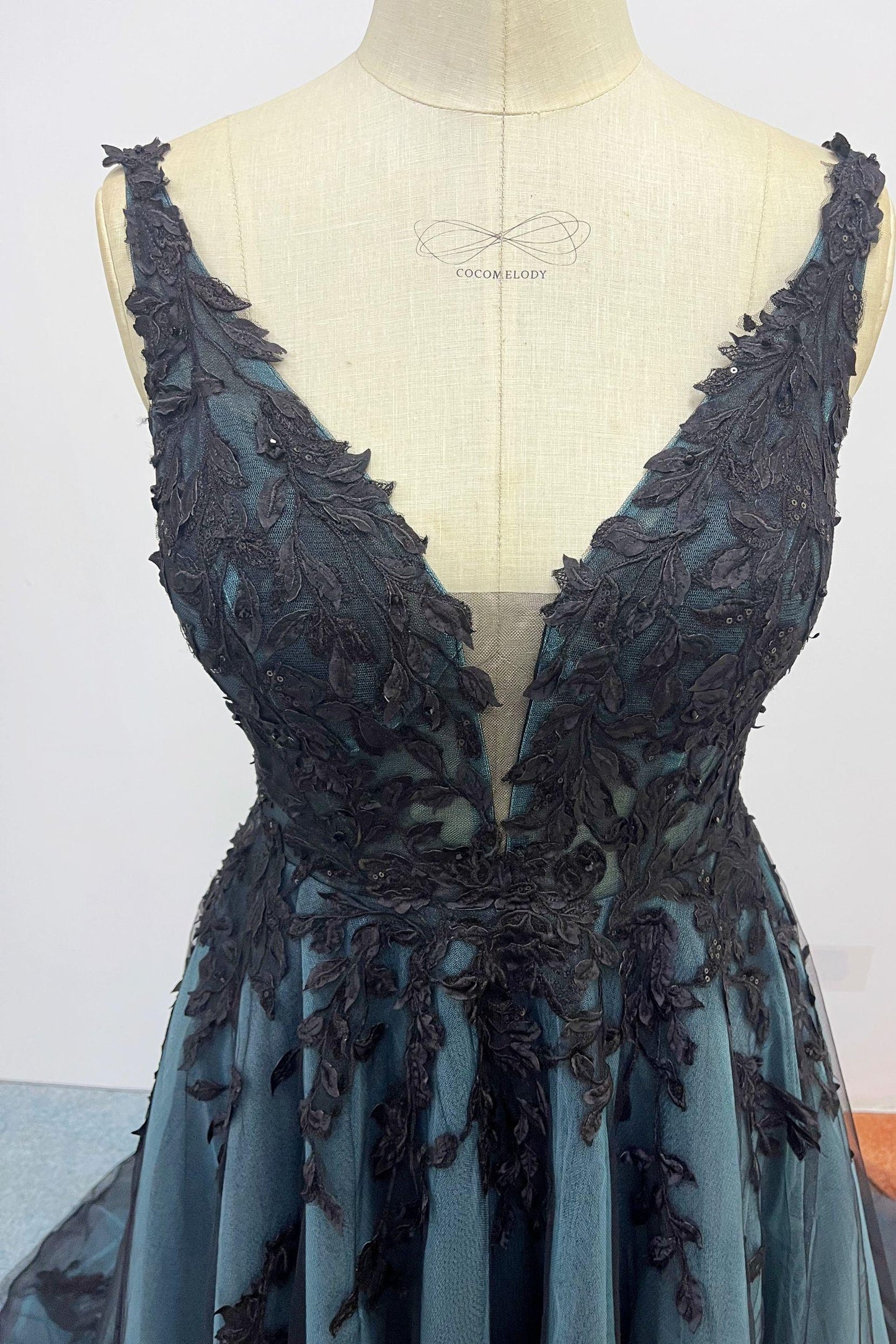 A-Line Court Train Mikado Wedding Dress CW3222 - COCOMELODY