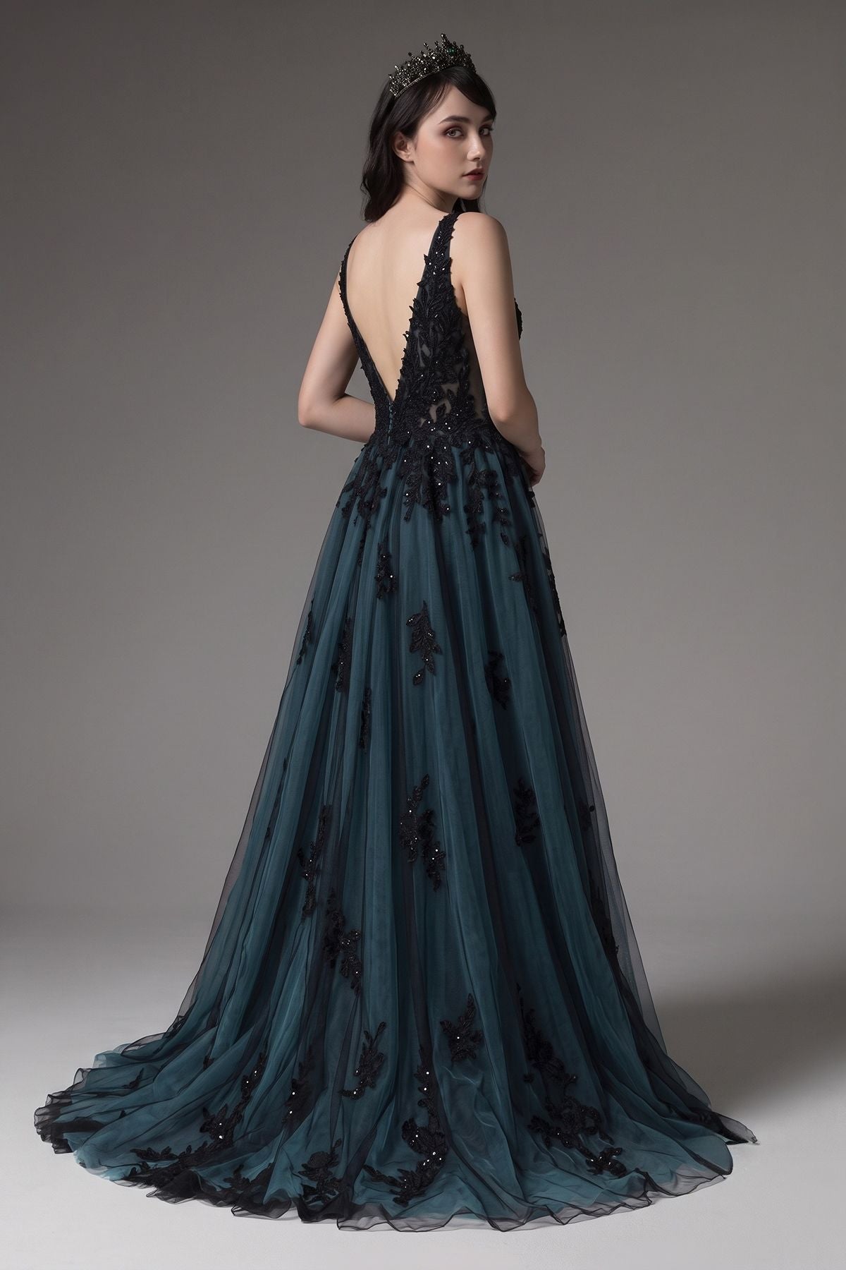 A-Line Court Train Tulle Wedding Dress CW3222