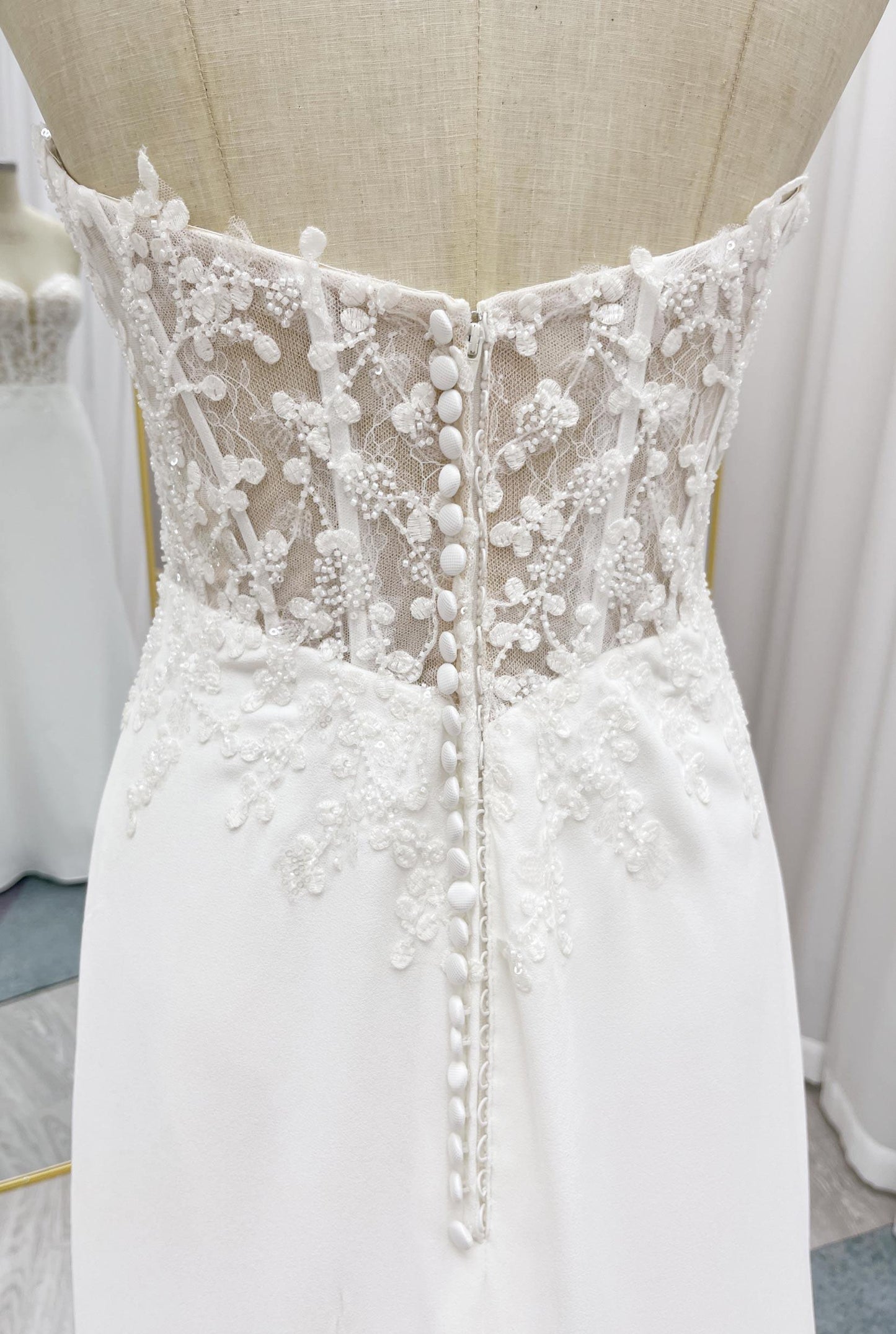 Sheath Court Train Lace Luxuriant Satin Wedding Dress CW3232 - COCOMELODY