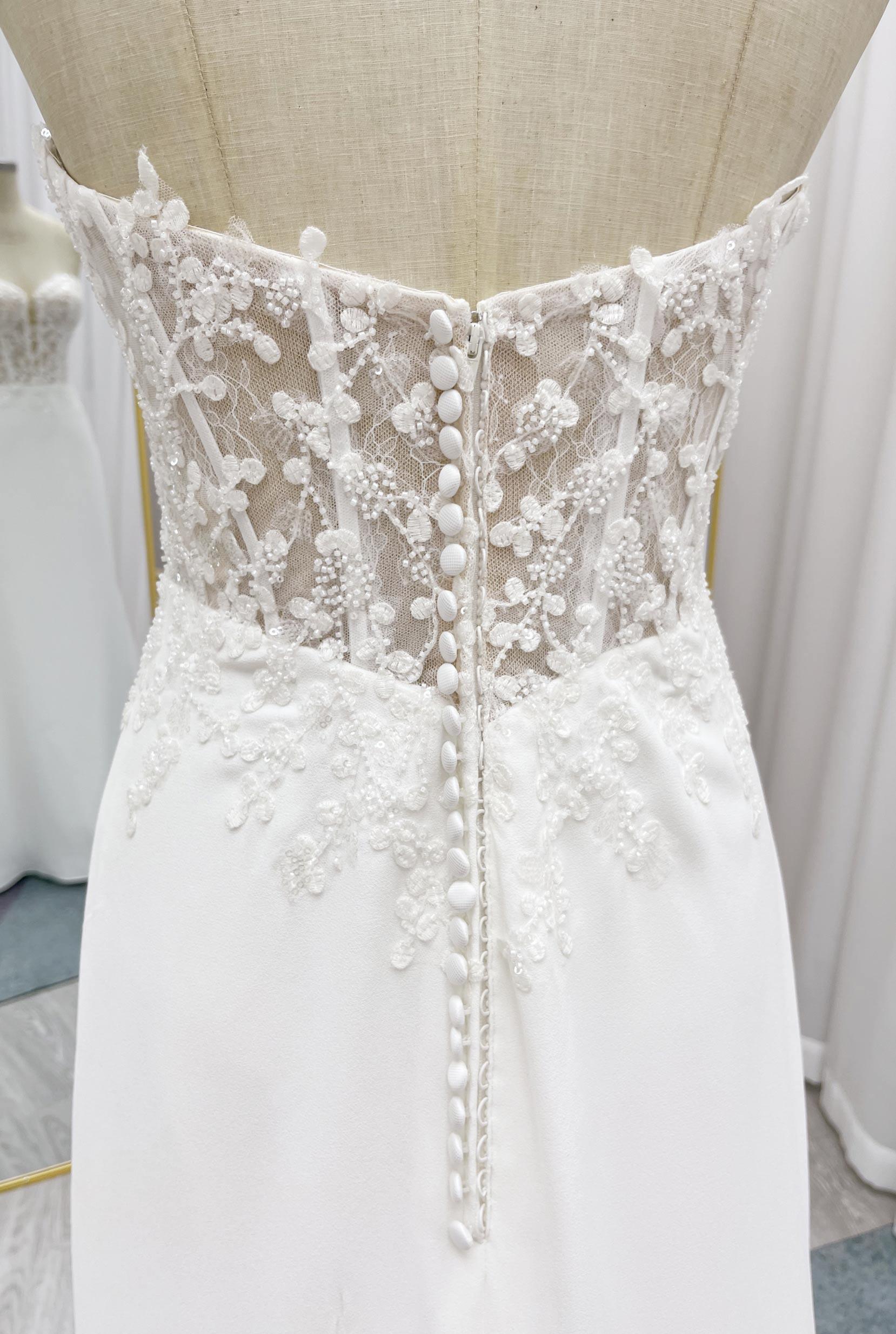 Sheath Court Train Lace Luxuriant Satin Wedding Dress CW3232 - COCOMELODY