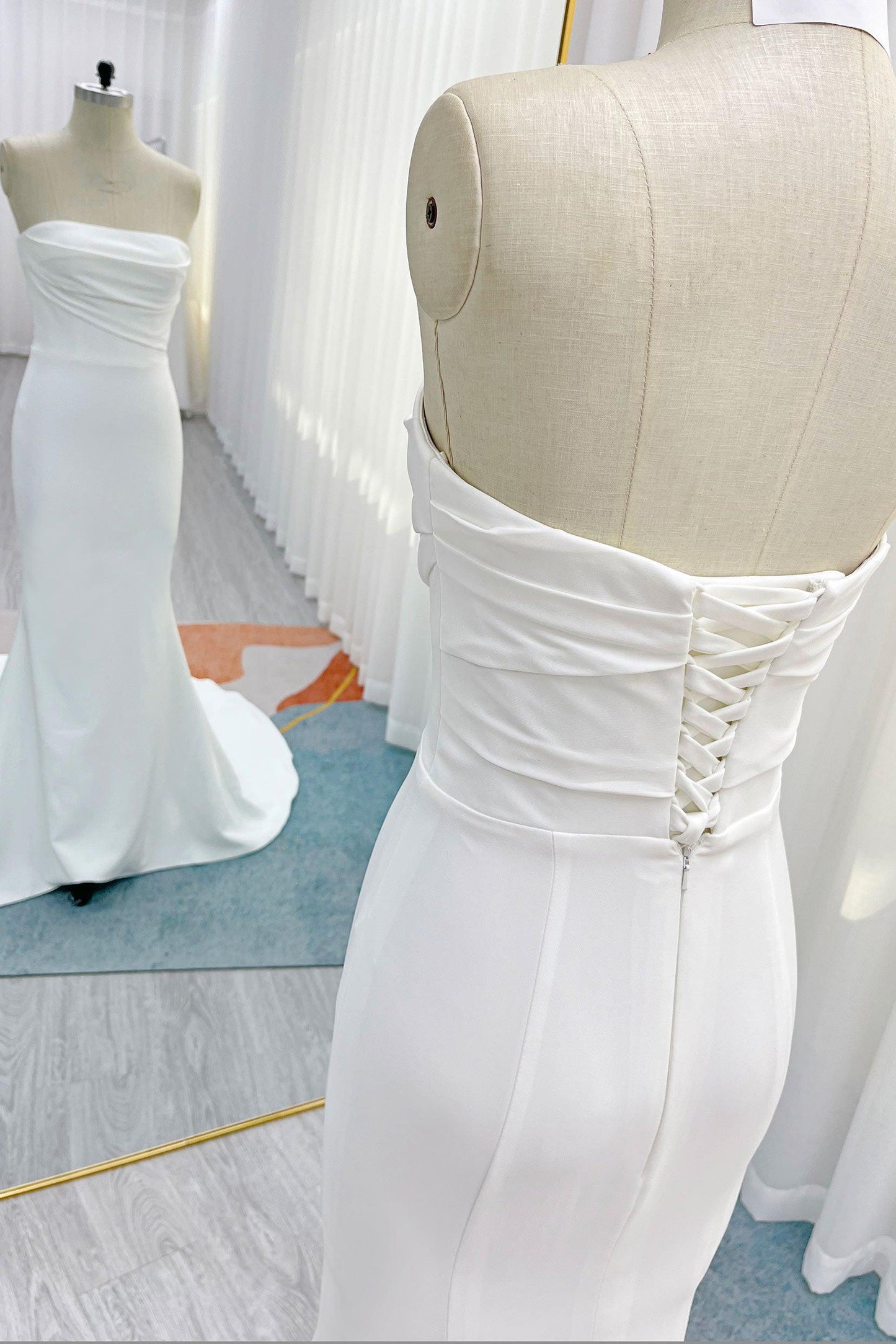 Trumpet-Mermaid Chapel Train Elastic Cloth Wedding Dress CW3246 - COCOMELODY
