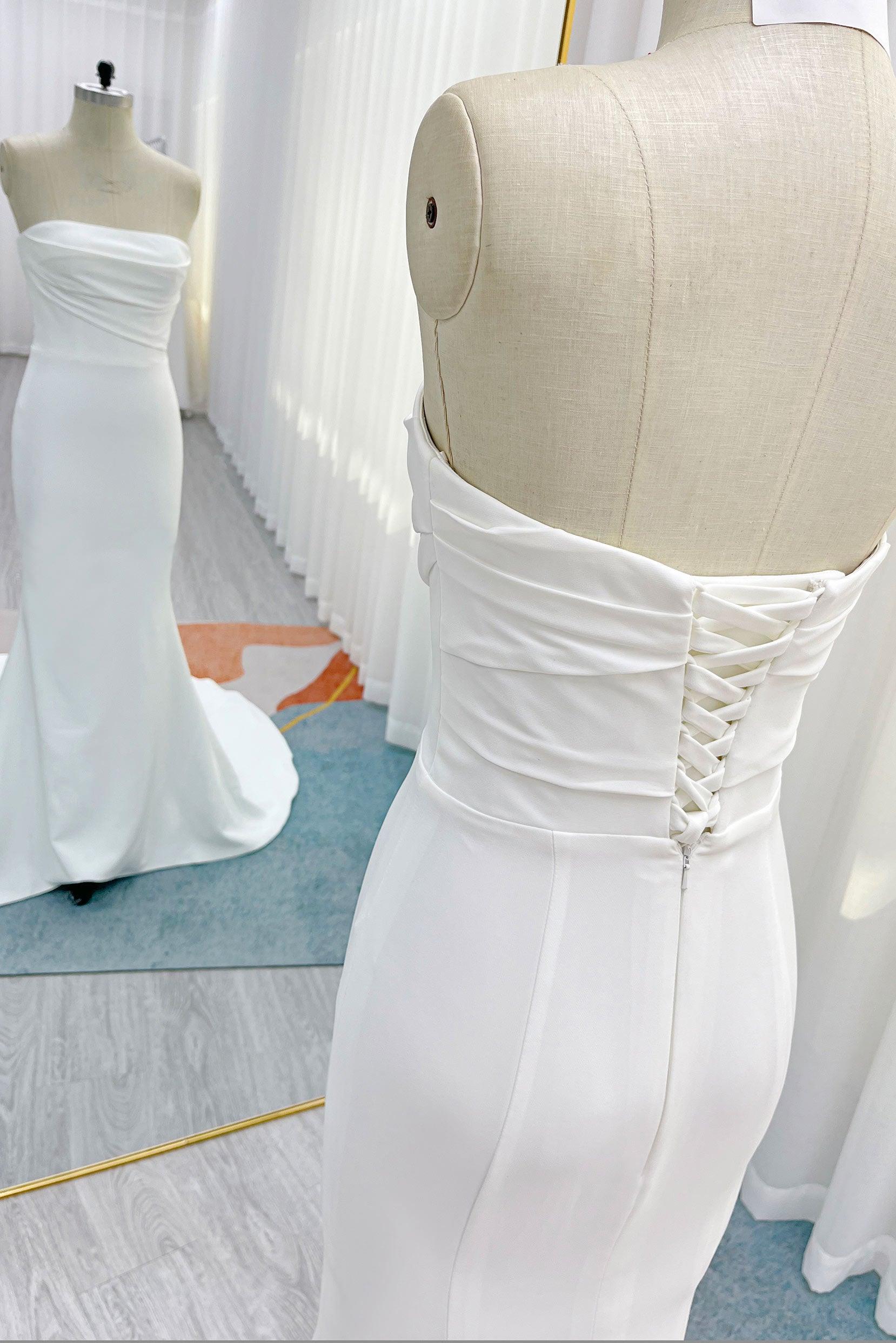 Trumpet-Mermaid Chapel Train Elastic Cloth Wedding Dress CW3246 - COCOMELODY