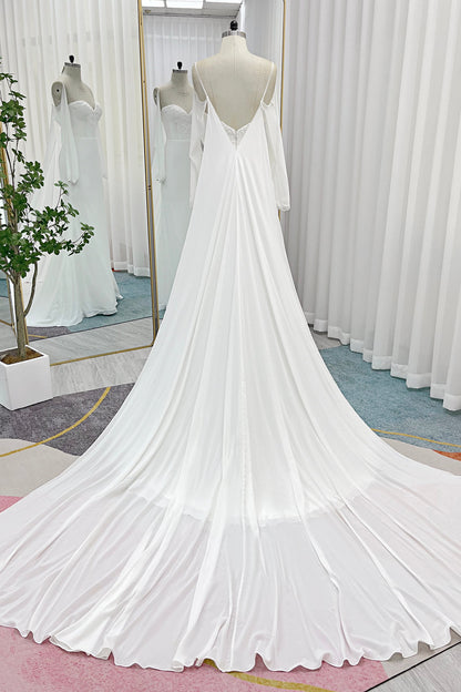 Trumpet-Mermaid Court Train Chiffon Wedding Dress CW3267