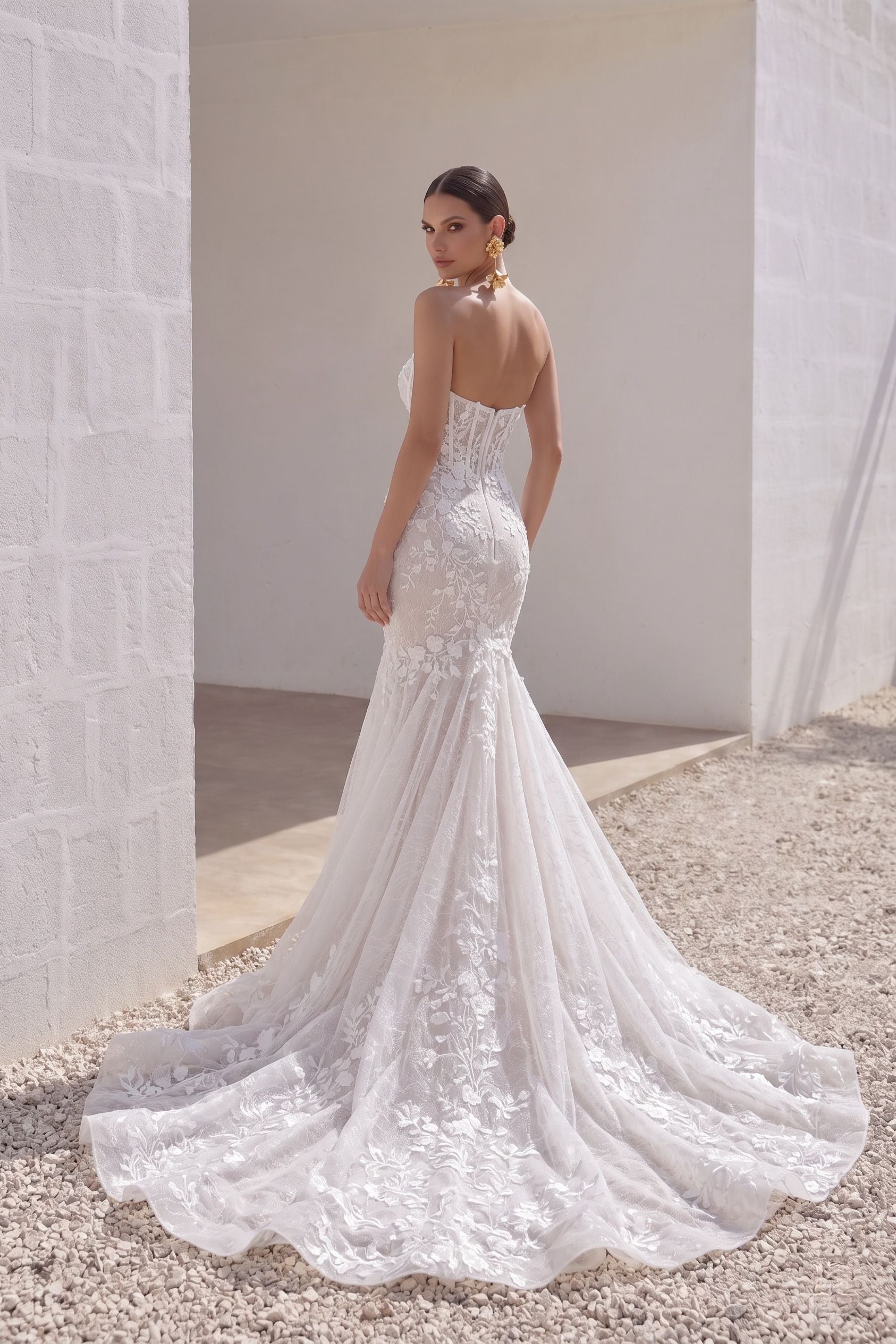 cocomelody ウエディングドレス オフショルダー Off Shoulder Mermaid Wedding Dress Tulle Lace Appliques Beading