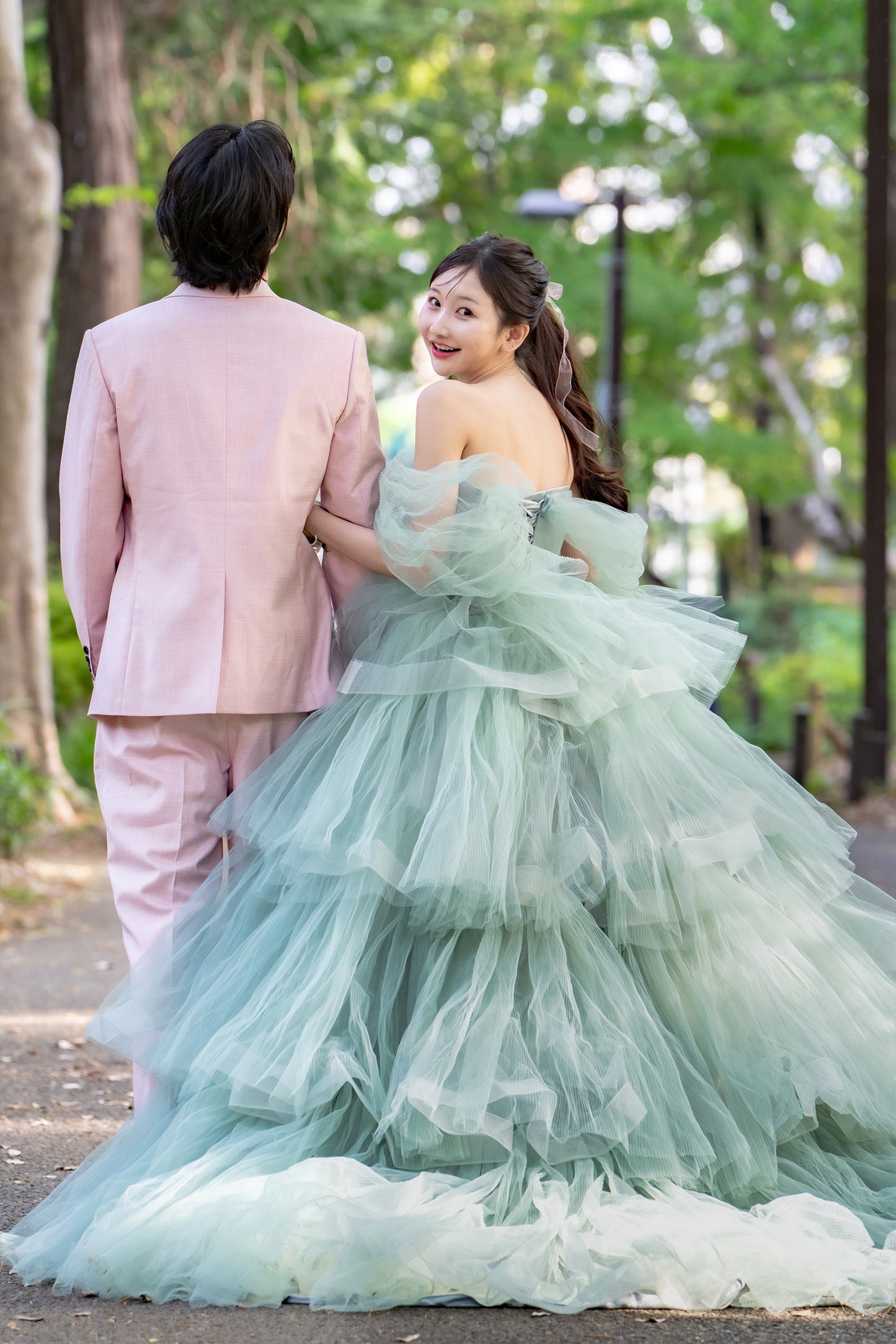 Ball Gown Court Train Tulle Wedding Dress CW3298