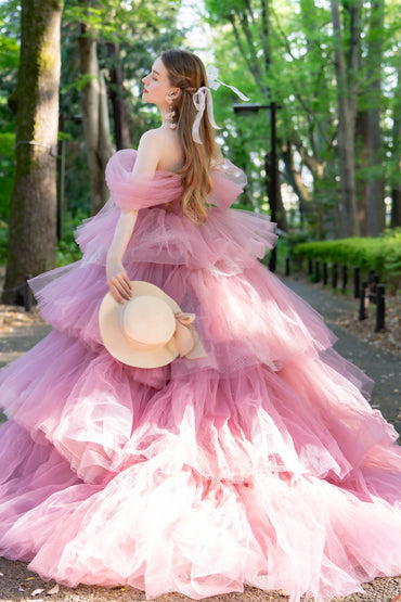 Ball Gown Court Train Tulle Wedding Dress CW3298