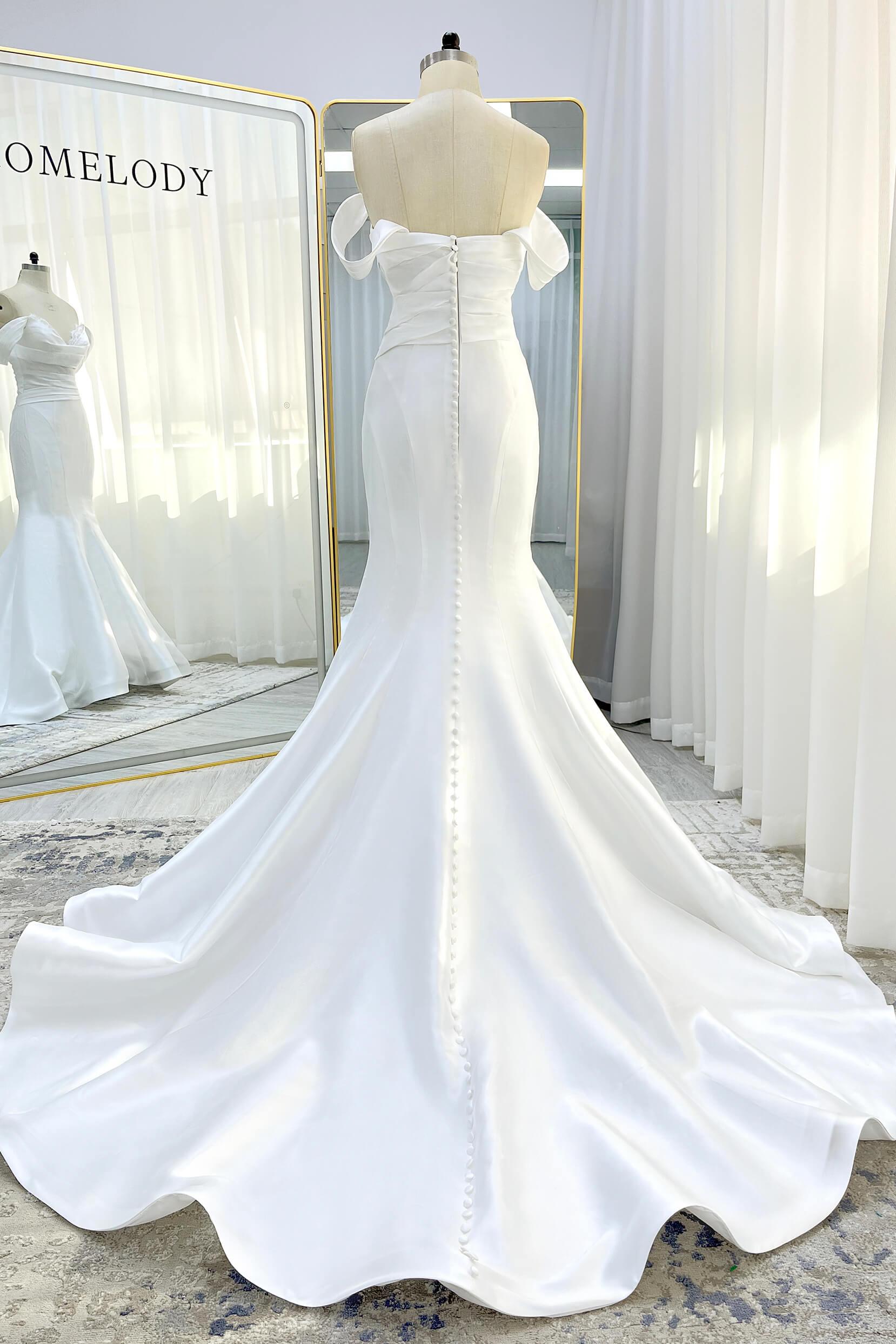 Trumpet-Mermaid Court Train Glitter Wedding Dress CW3334 - COCOMELODY