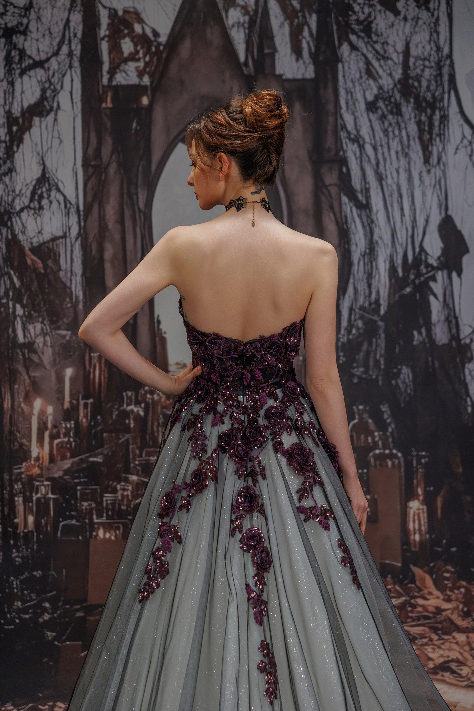 A-Line Court Train Lace Tulle Wedding Dress CW3345 - COCOMELODY