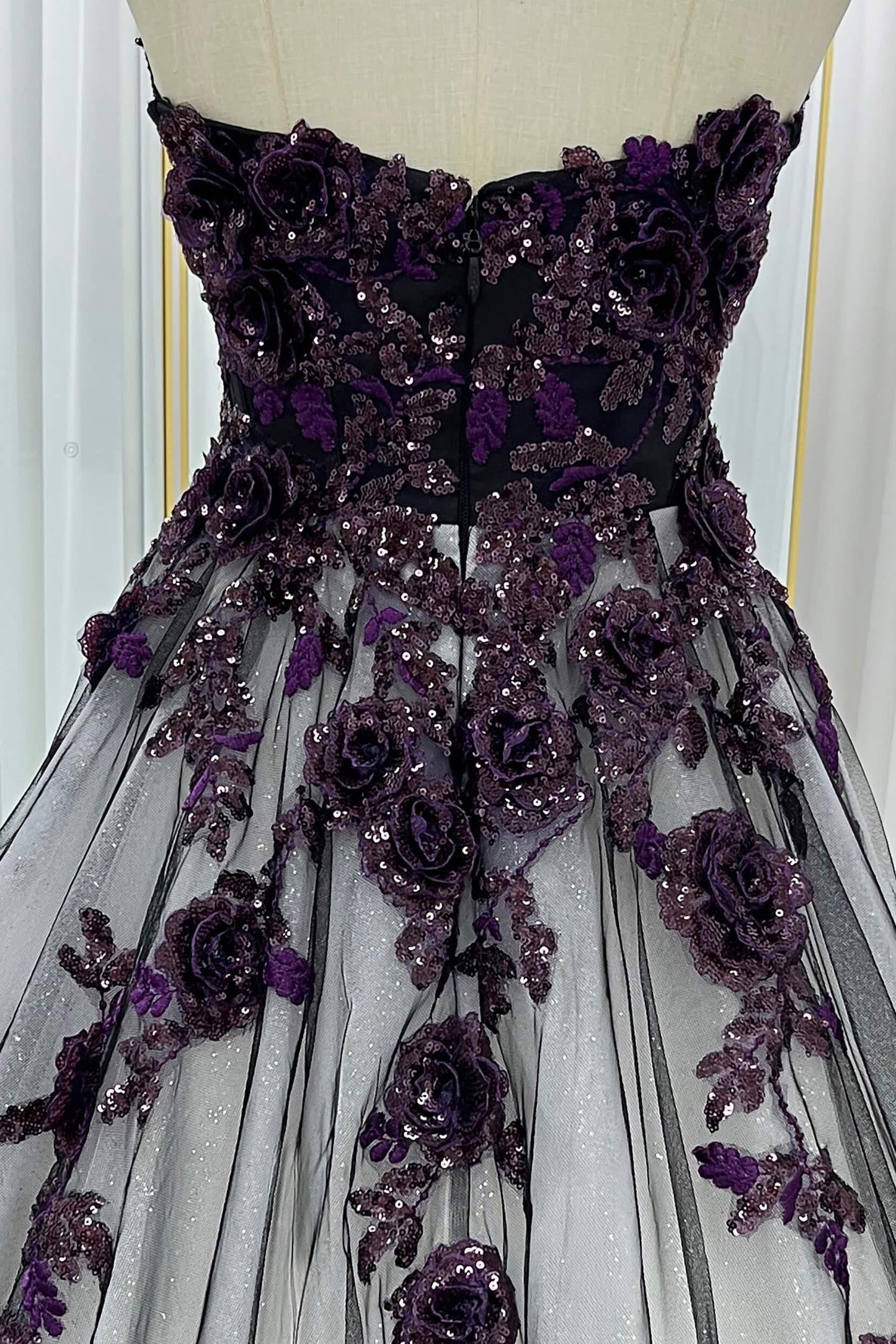 A-Line Court Train Lace Tulle Wedding Dress CW3345 - COCOMELODY