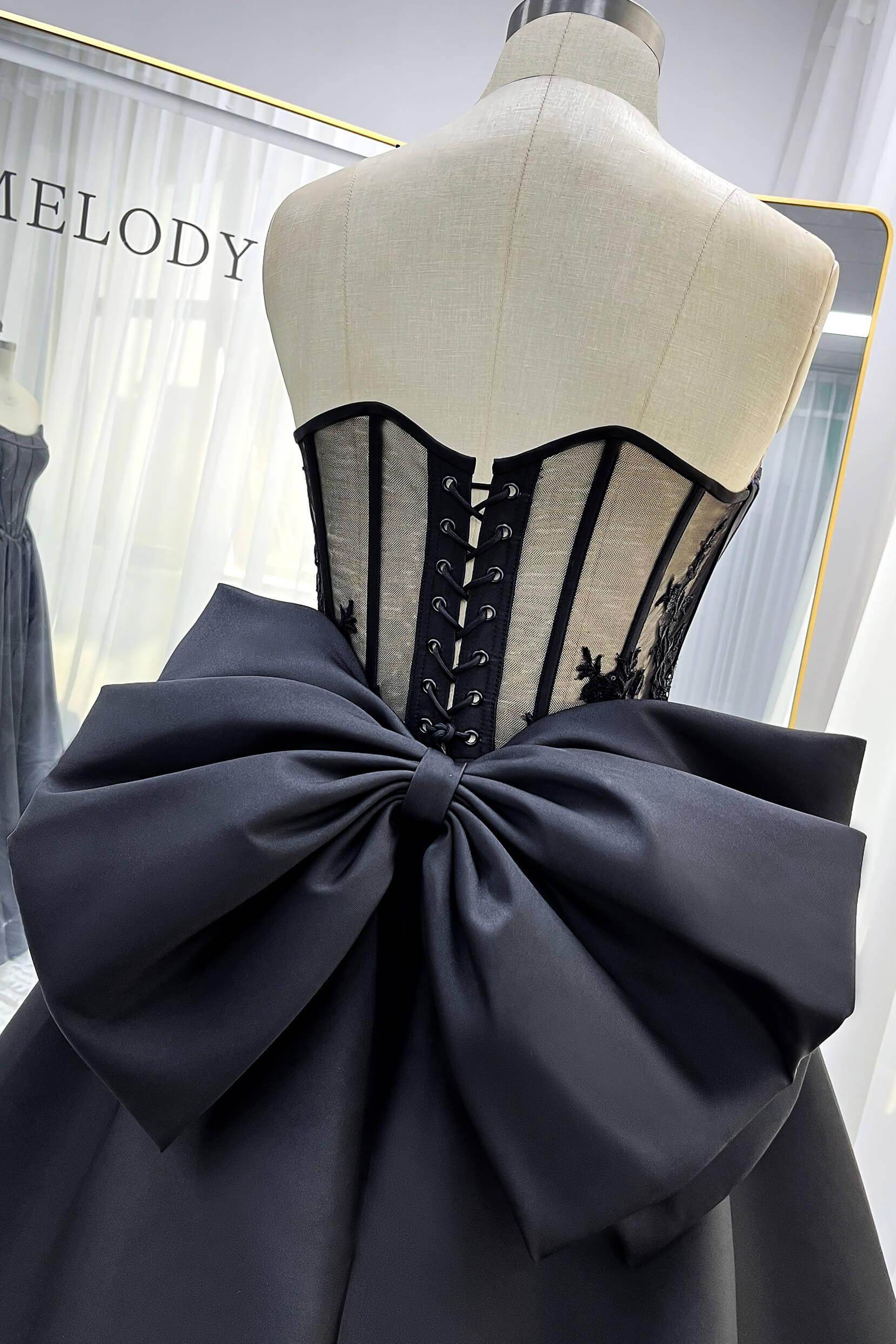 A-Line Court Train Mikado Tulle Wedding Dress CW3350 - COCOMELODY