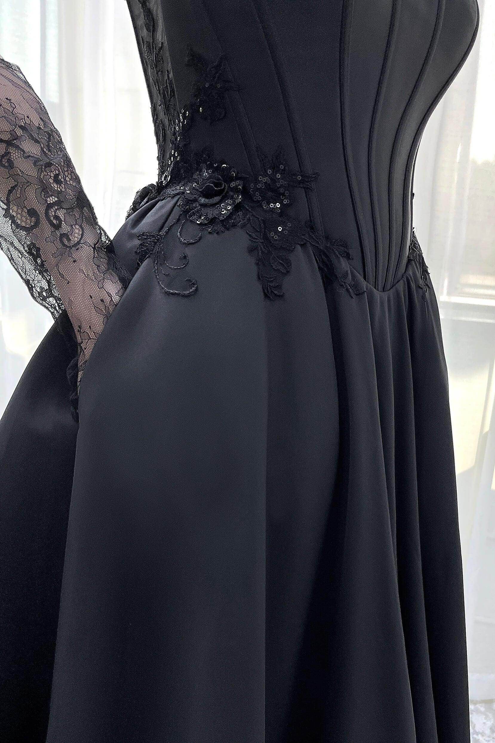 A-Line Court Train Mikado Tulle Wedding Dress CW3350 - COCOMELODY