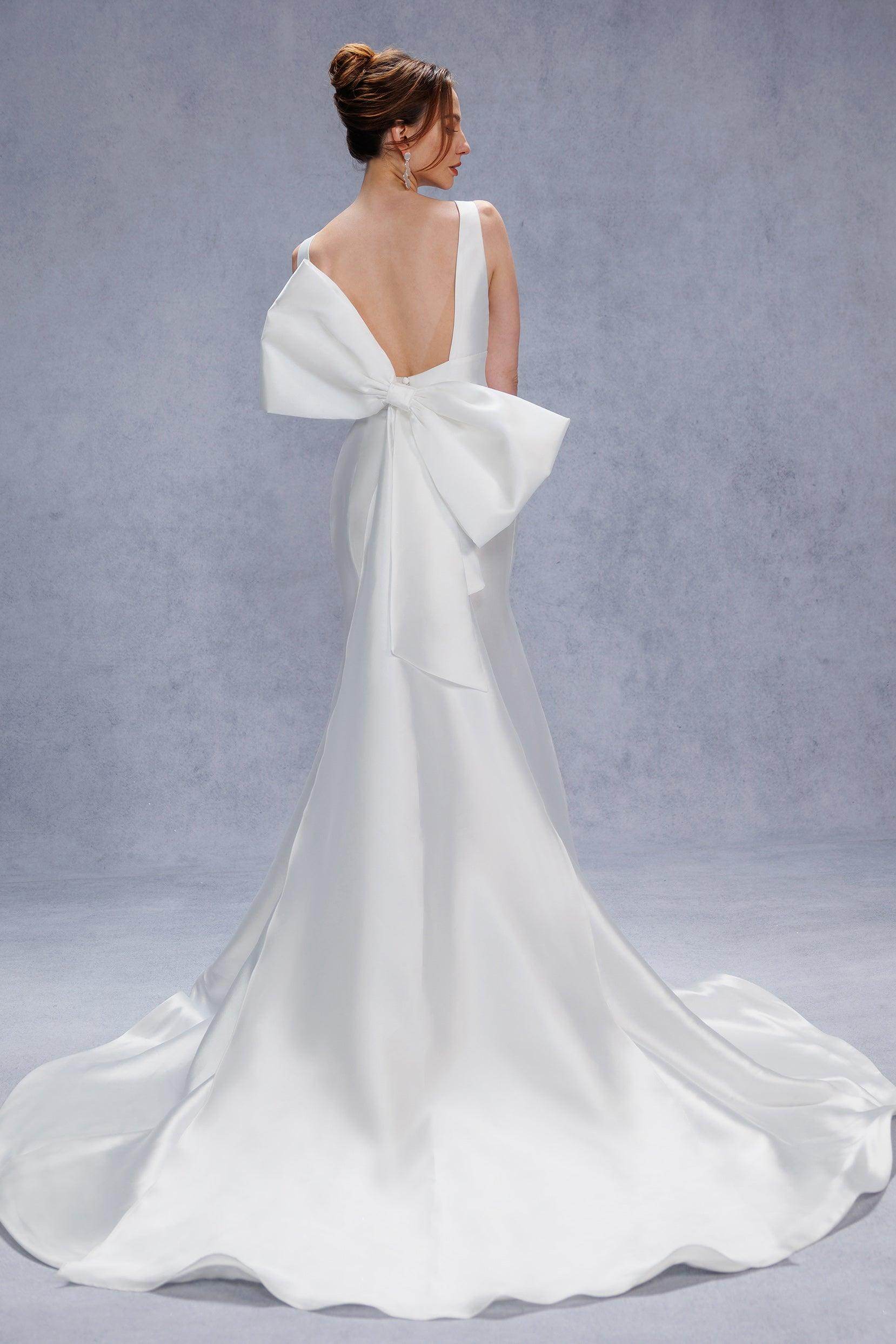COCOMELODY Trumpet-Mermaid Court Train Mikado Simple Wedding Dress CW3356, 35 Days / As Picture:Ivory/Nude / US0-UK2-EUR30 COCOMELODY Trumpet-Mermaid Court Train Mikado Simple Wedding Dress CW3356, 35 Days / As Picture:Ivory/Nude / US0-UK2-EUR30