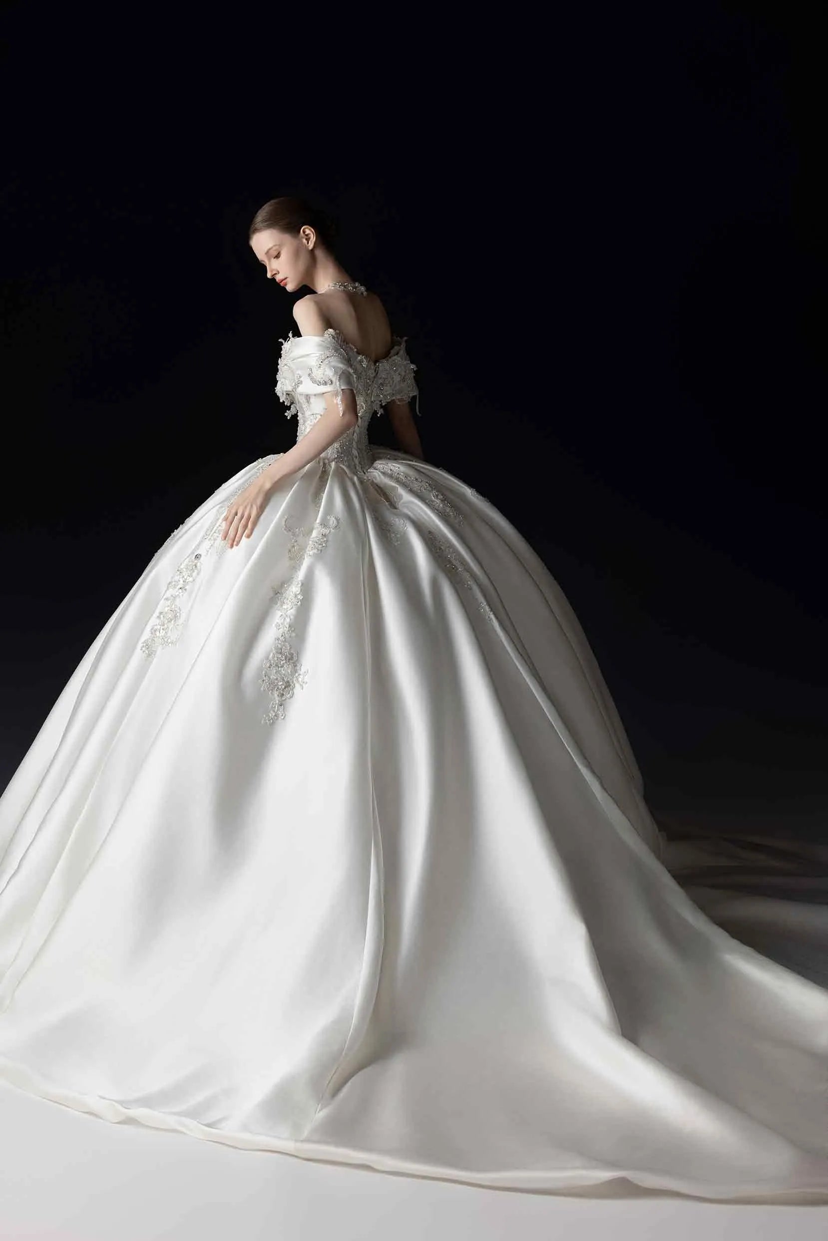 Ball Gown Cathedral Train Glitter Wedding Dress CW3362 60 Days As Picture US16 UK18 EUR46