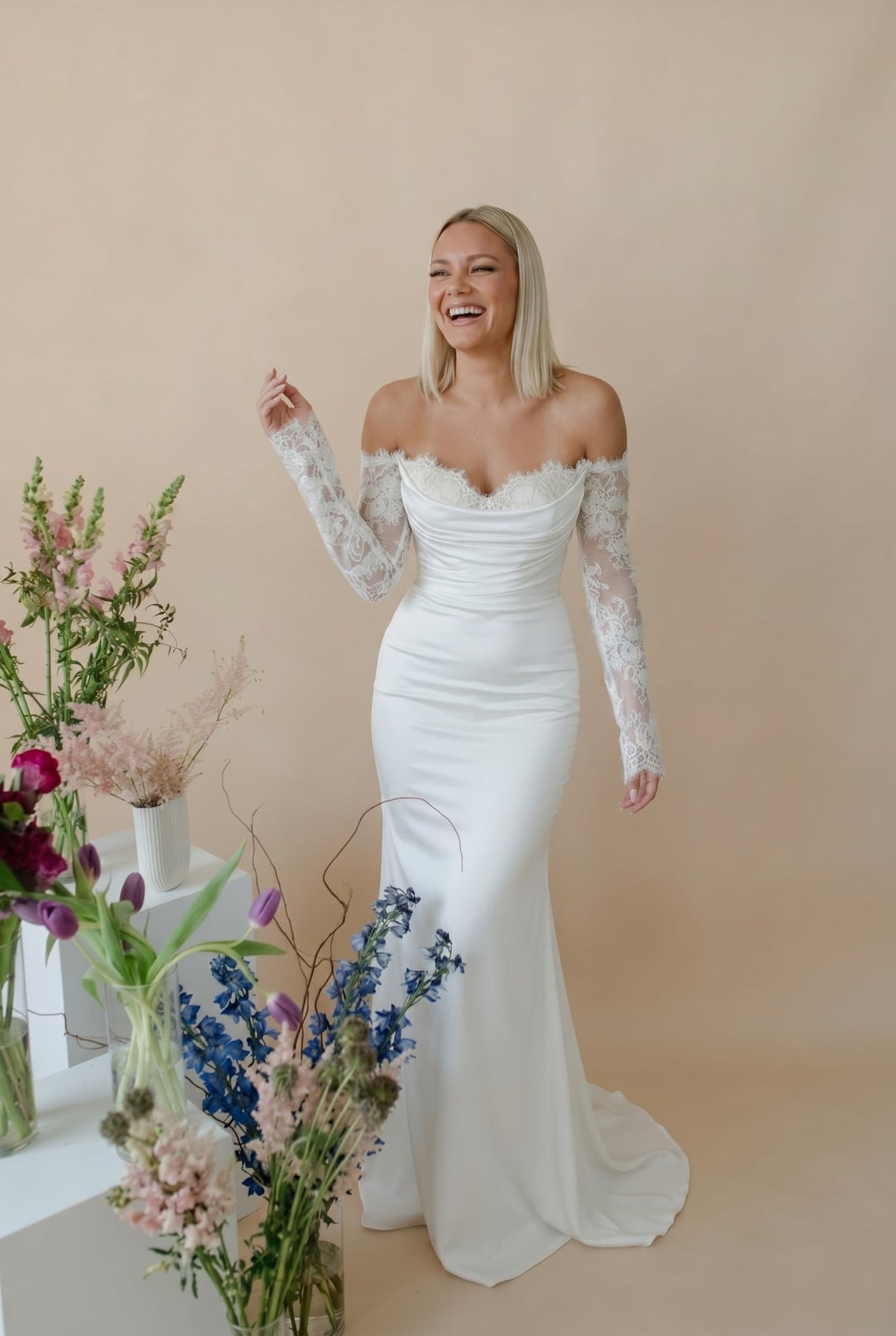 beach wedding dresses indian New Arrival High Qulaity A-Line Deep V-Neck Satin Beach Wedding Dress –  SposaBridal