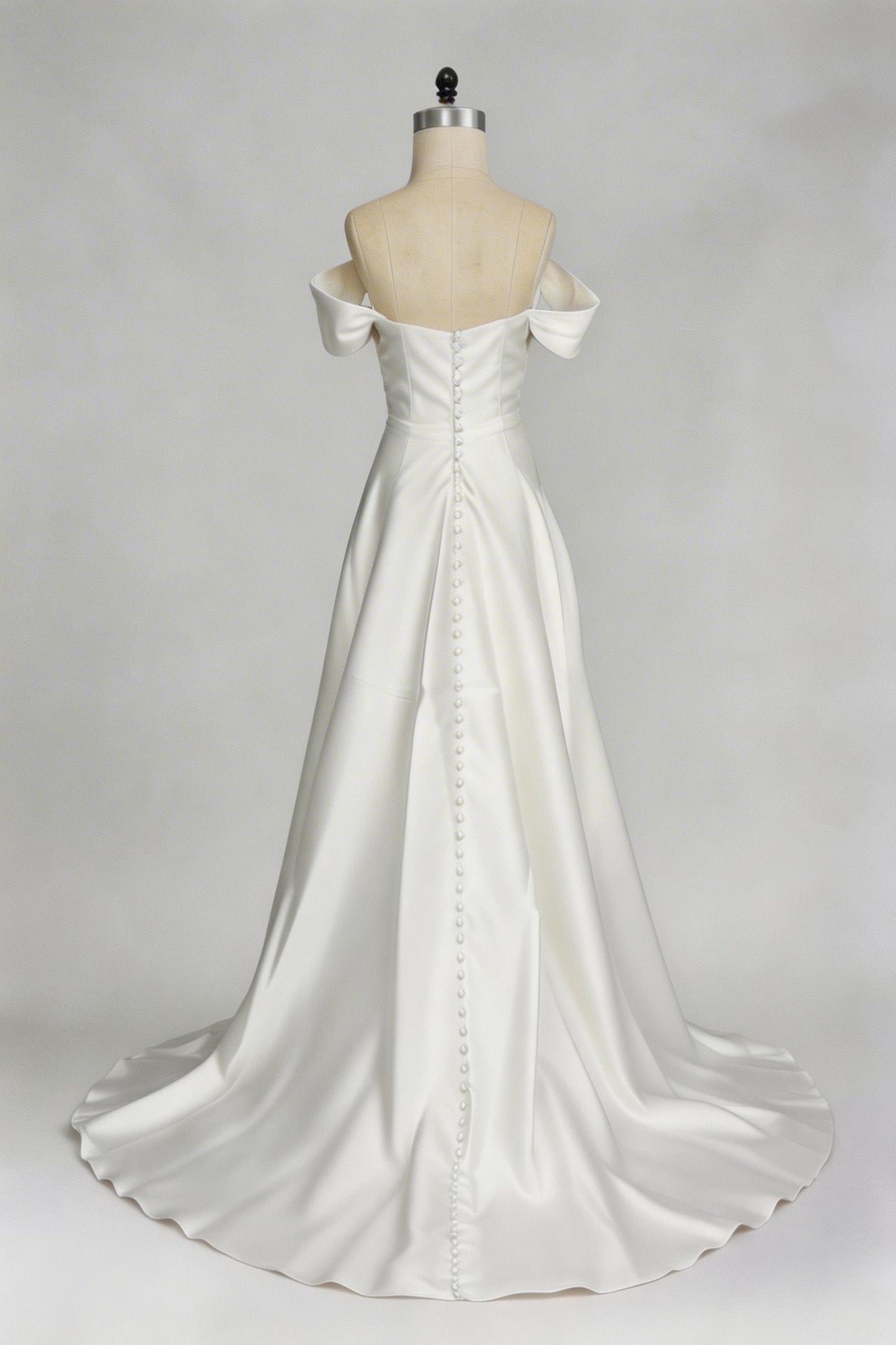 A-Line Court Train Mikado Wedding Dress CW3451