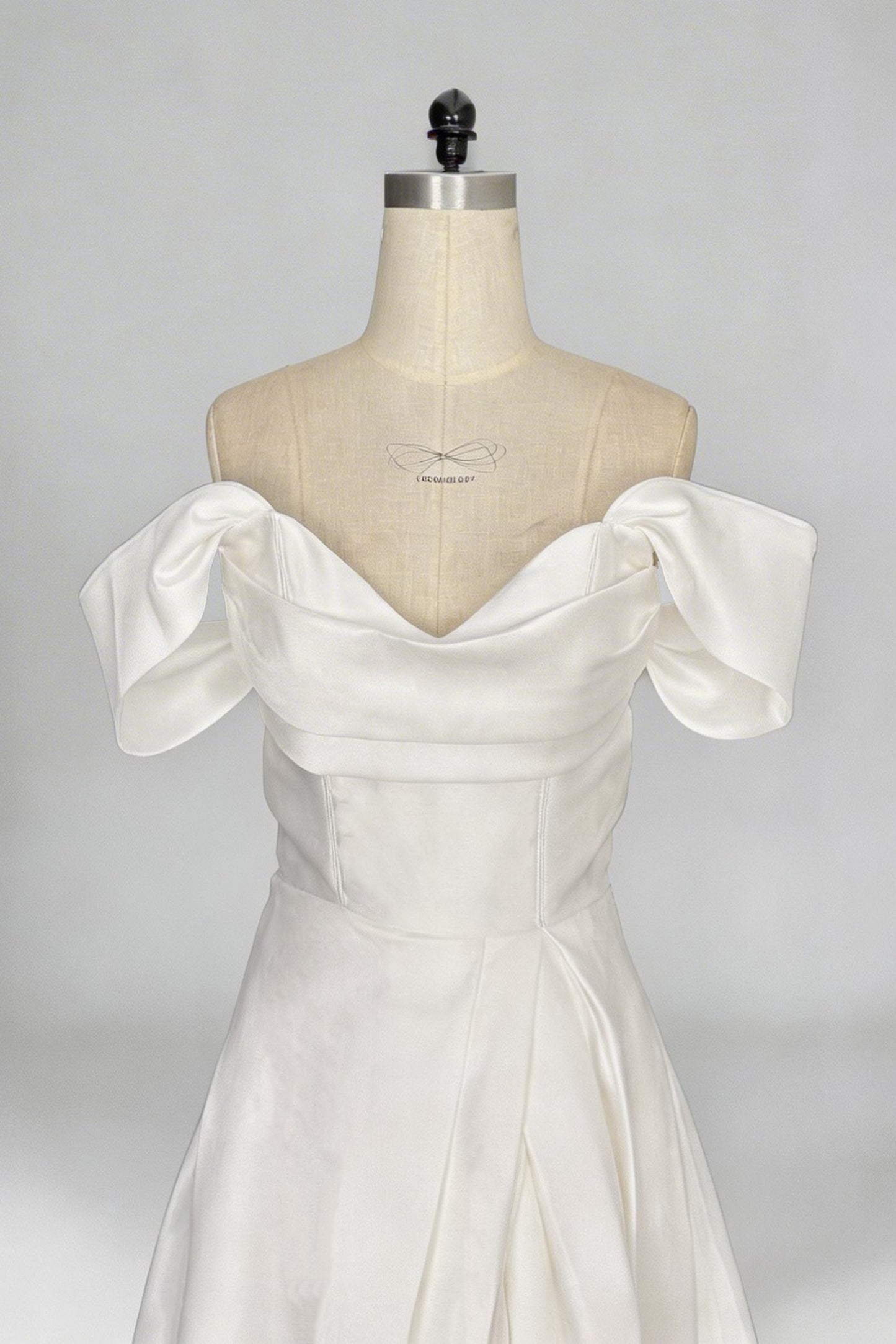A-Line Court Train Mikado Wedding Dress CW3451